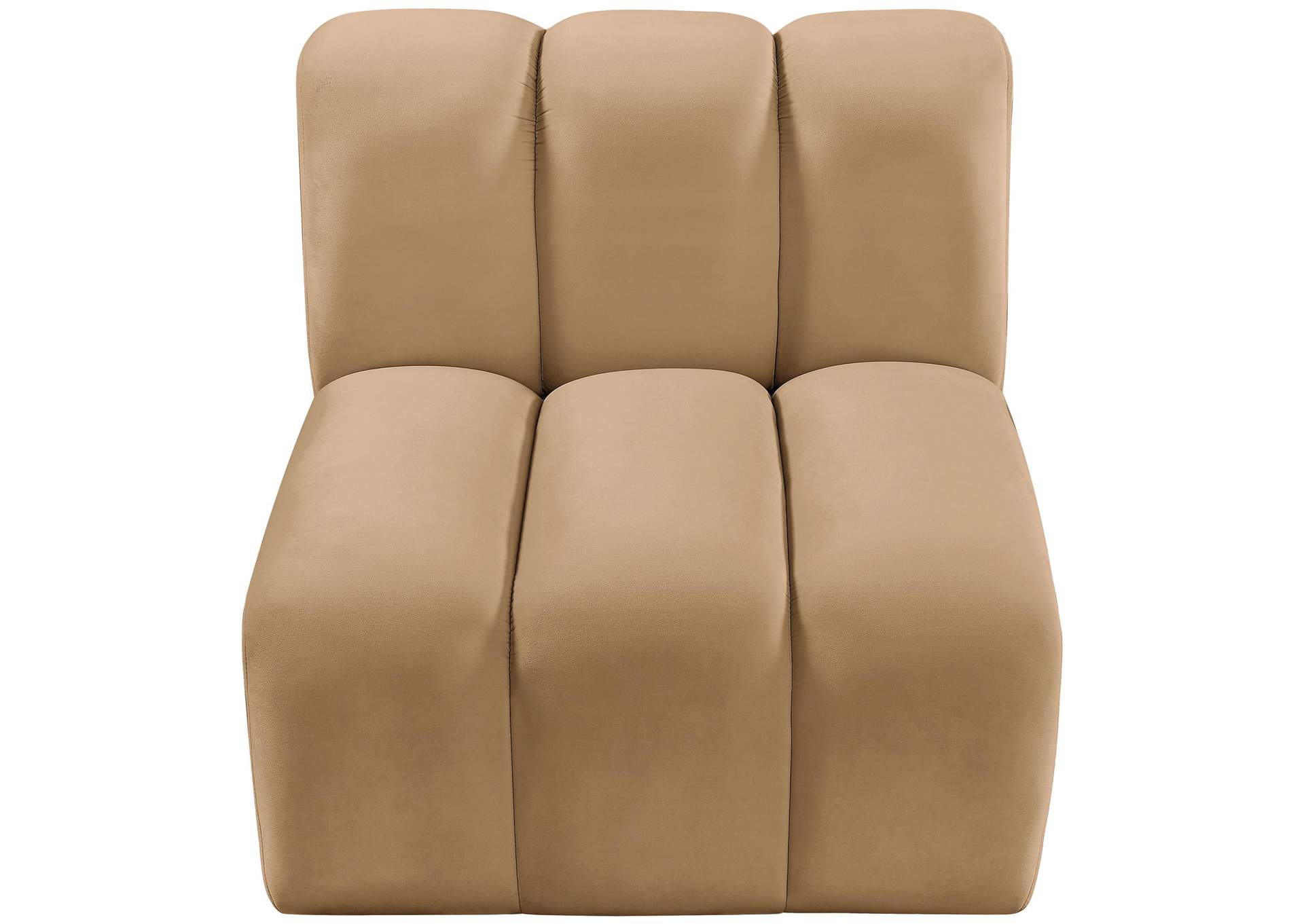 Arc Camel Velvet Straight Chair,Meridian Furniture