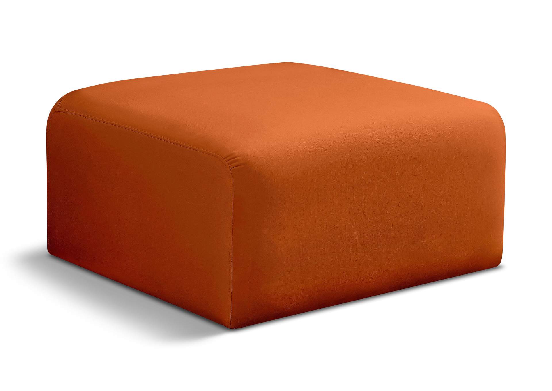 Arc Cognac Velvet Ottoman,Meridian Furniture