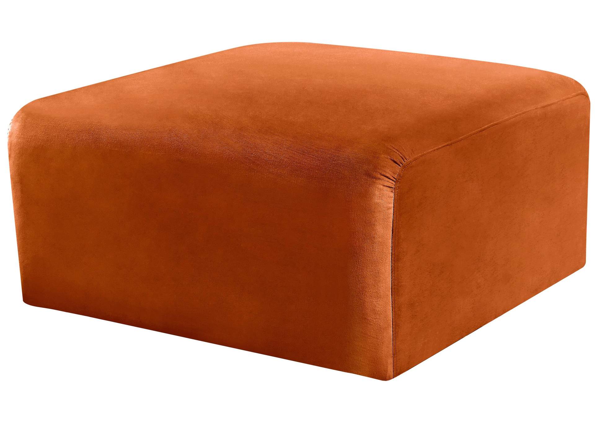 Arc Cognac Velvet Ottoman,Meridian Furniture