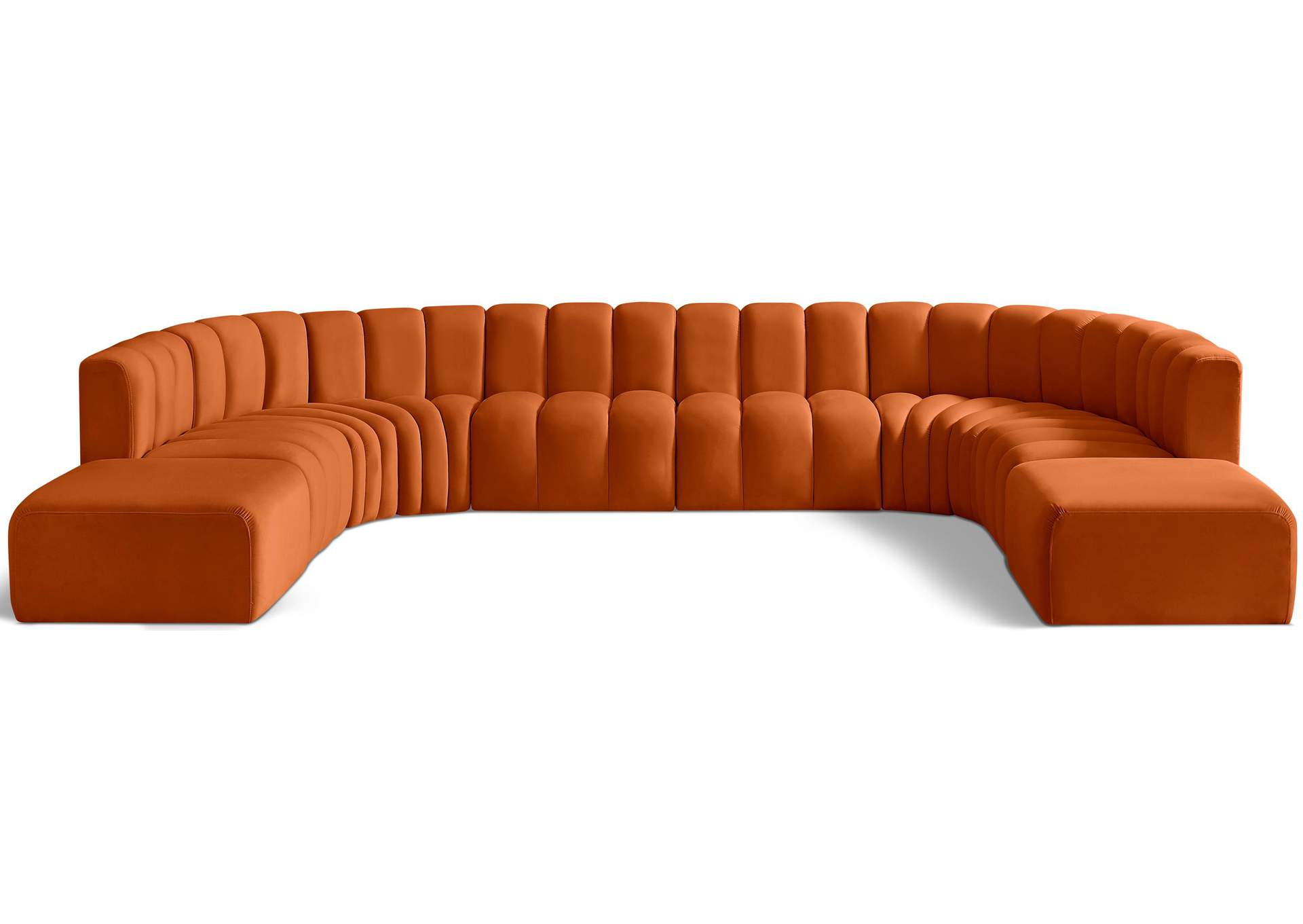 Arc Cognac Velvet Modular Sofa,Meridian Furniture