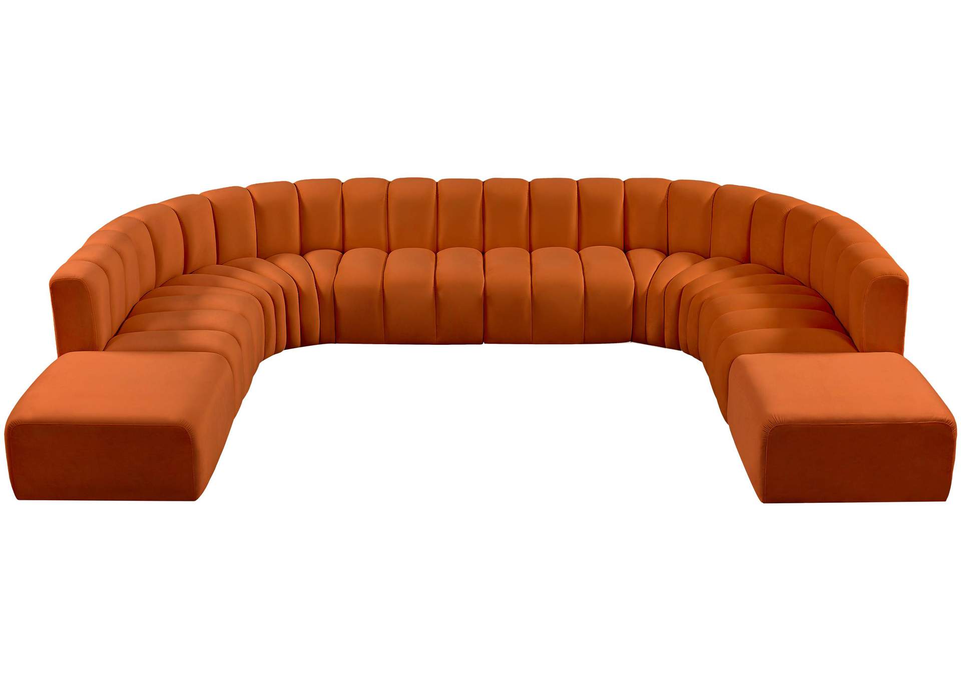 Arc Cognac Velvet Modular Sofa,Meridian Furniture