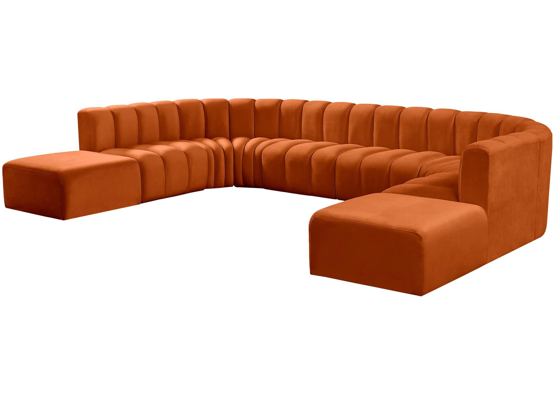 Arc Cognac Velvet Modular Sofa,Meridian Furniture