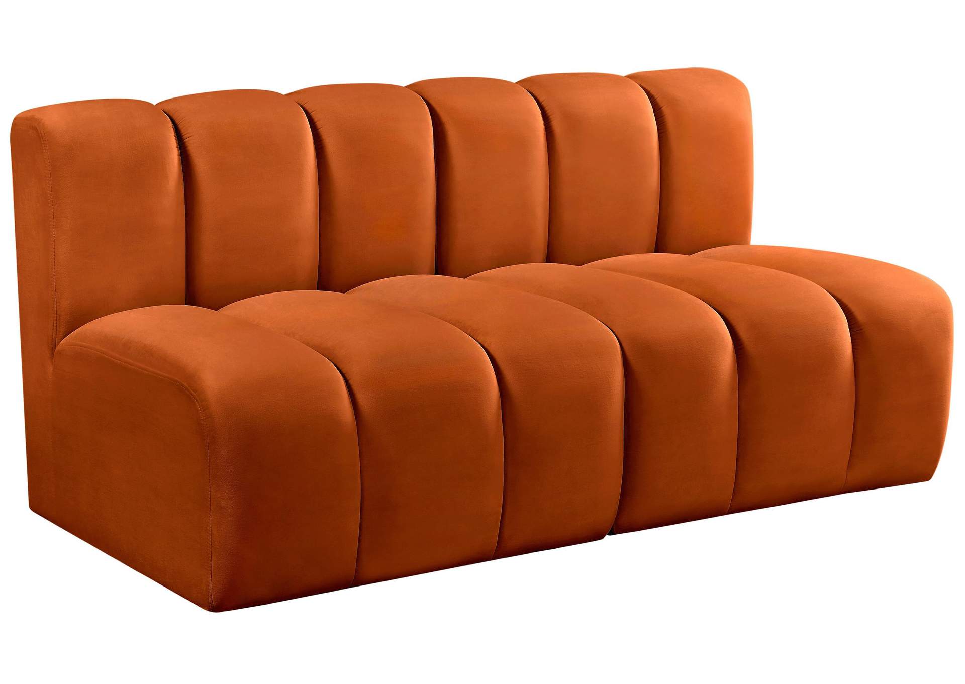 Arc Cognac Velvet Modular Sofa,Meridian Furniture