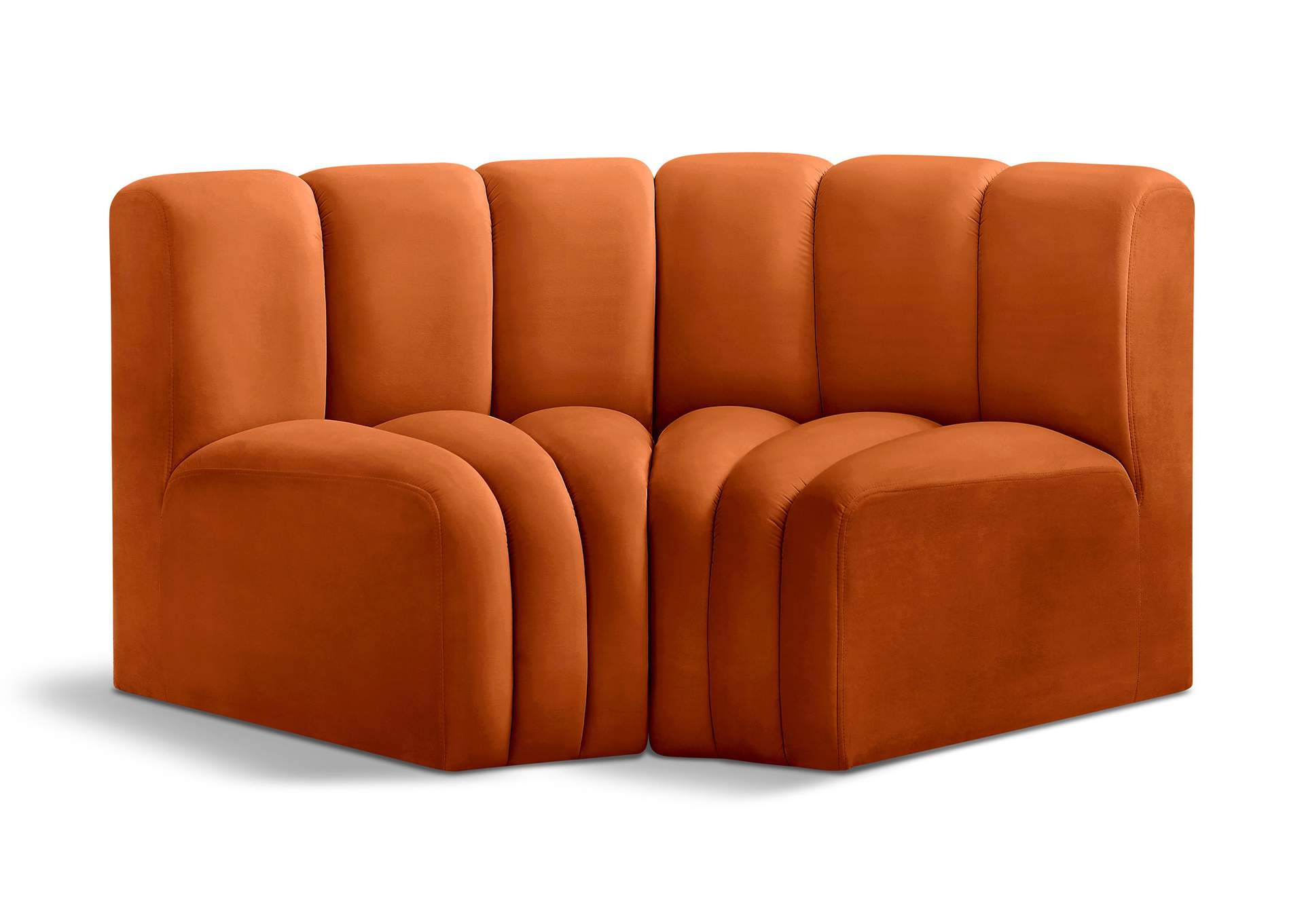 Arc Cognac Velvet Modular Sofa,Meridian Furniture