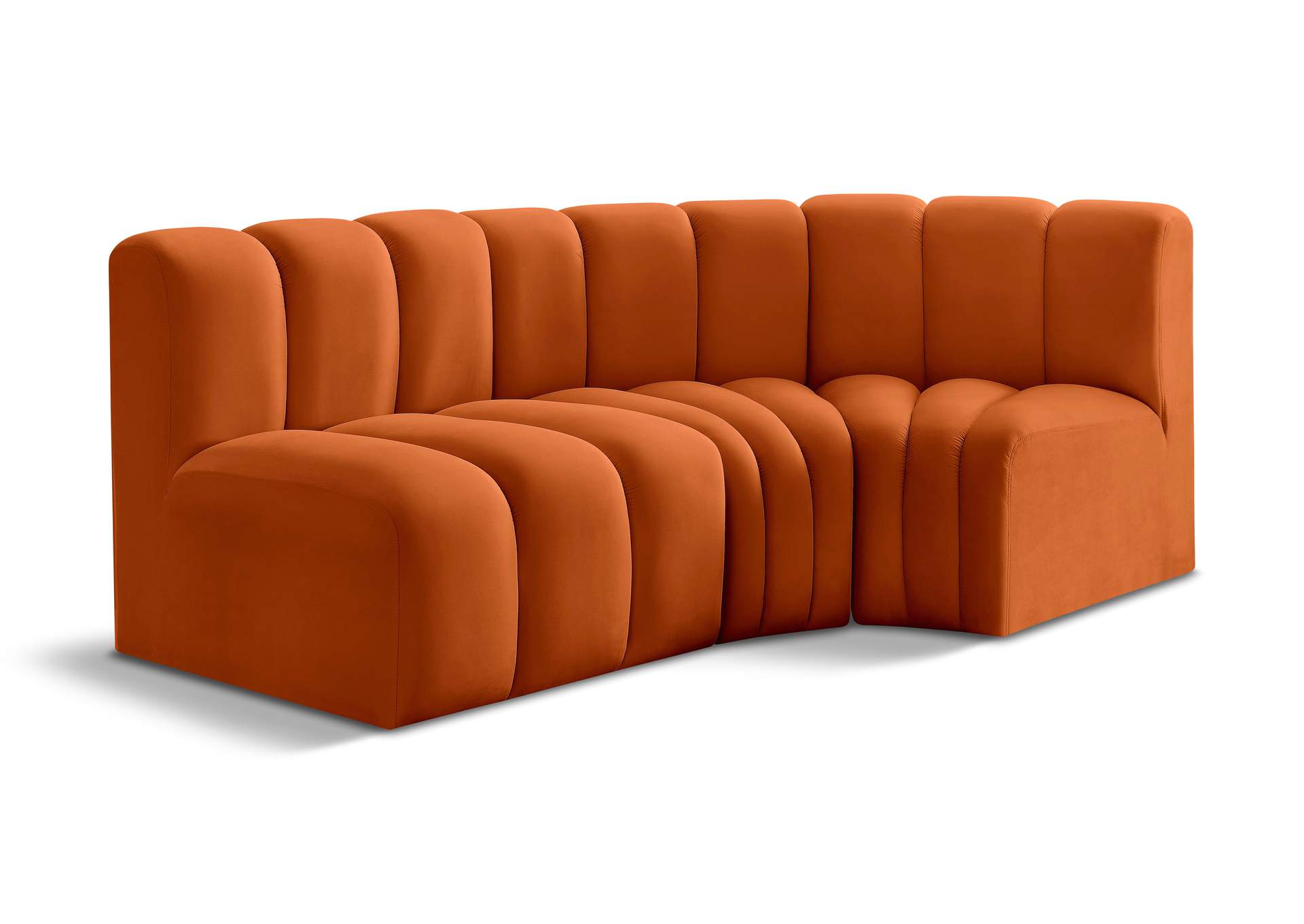 Arc Cognac Velvet Modular Sofa,Meridian Furniture