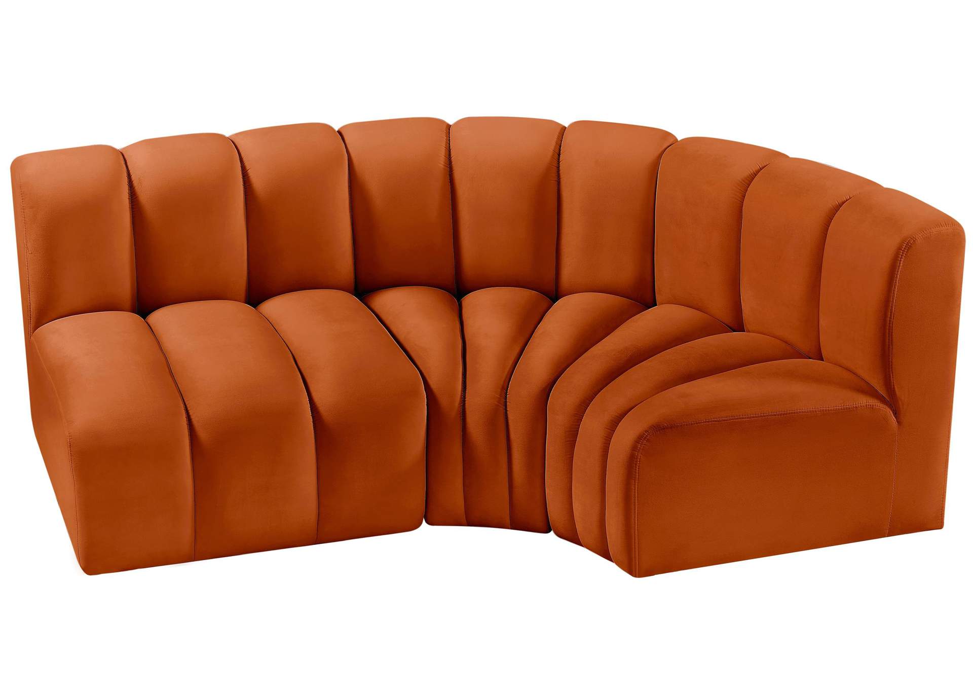 Arc Cognac Velvet Modular Sofa,Meridian Furniture