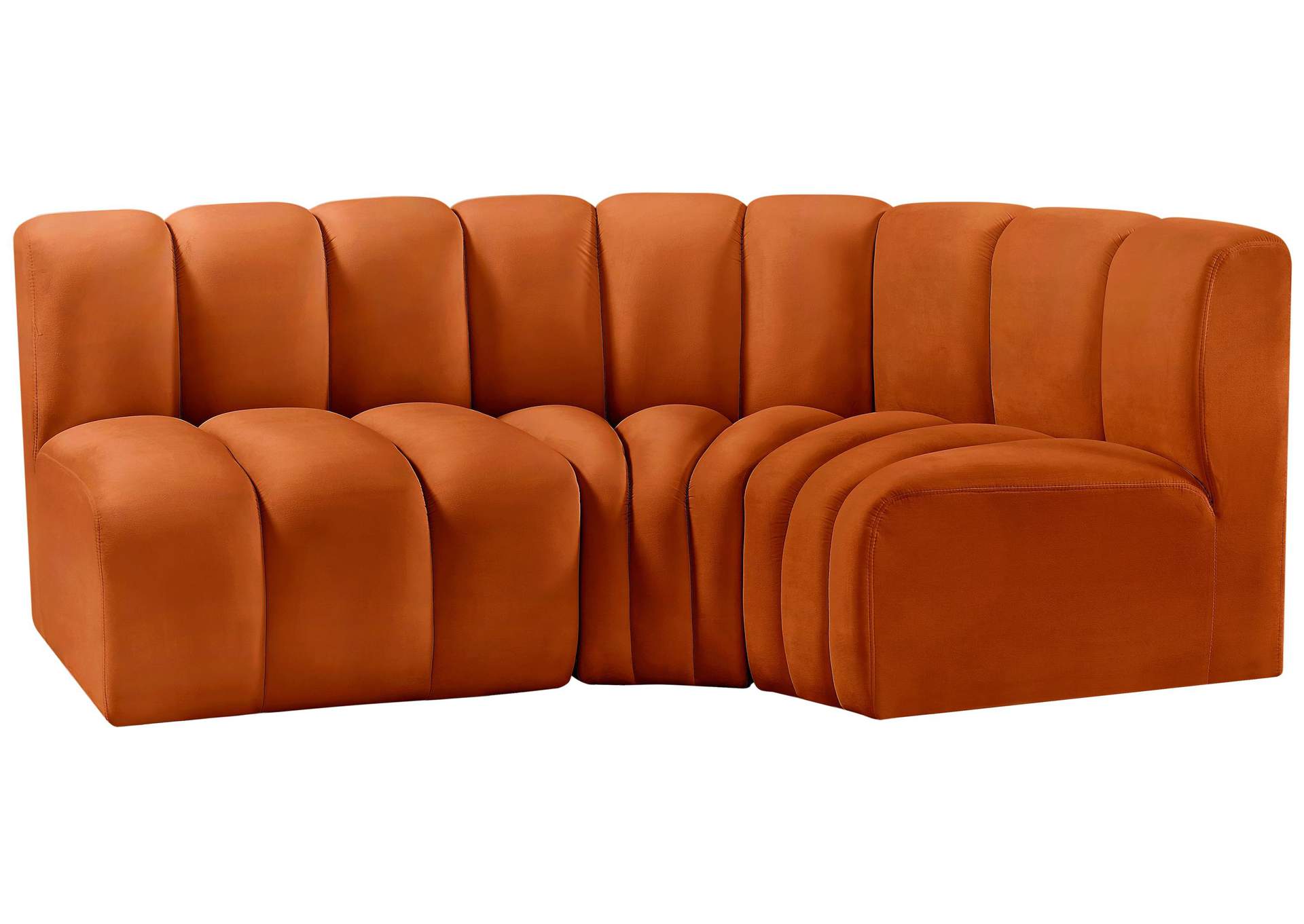 Arc Cognac Velvet Modular Sofa,Meridian Furniture