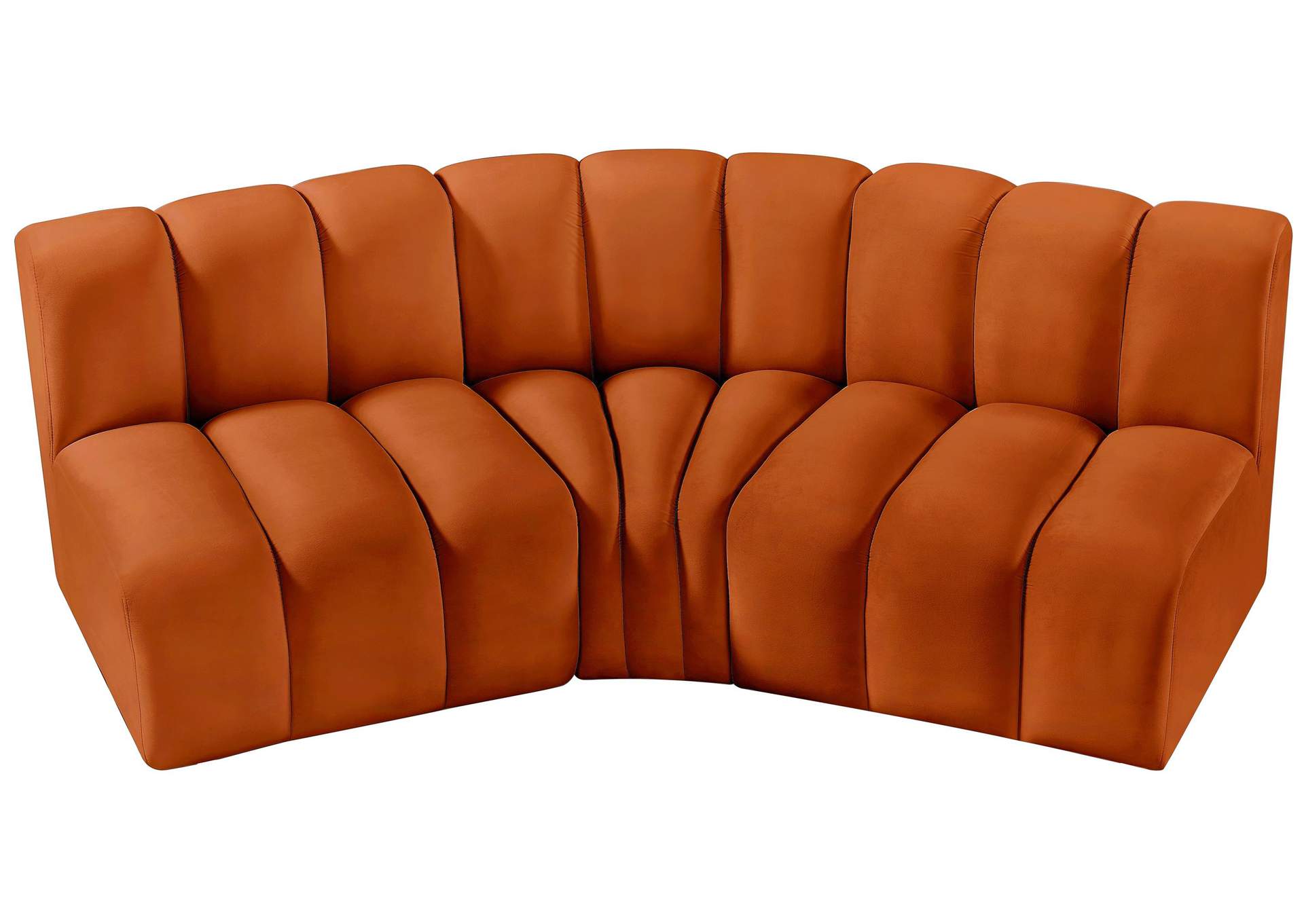 Arc Cognac Velvet Modular Sofa,Meridian Furniture