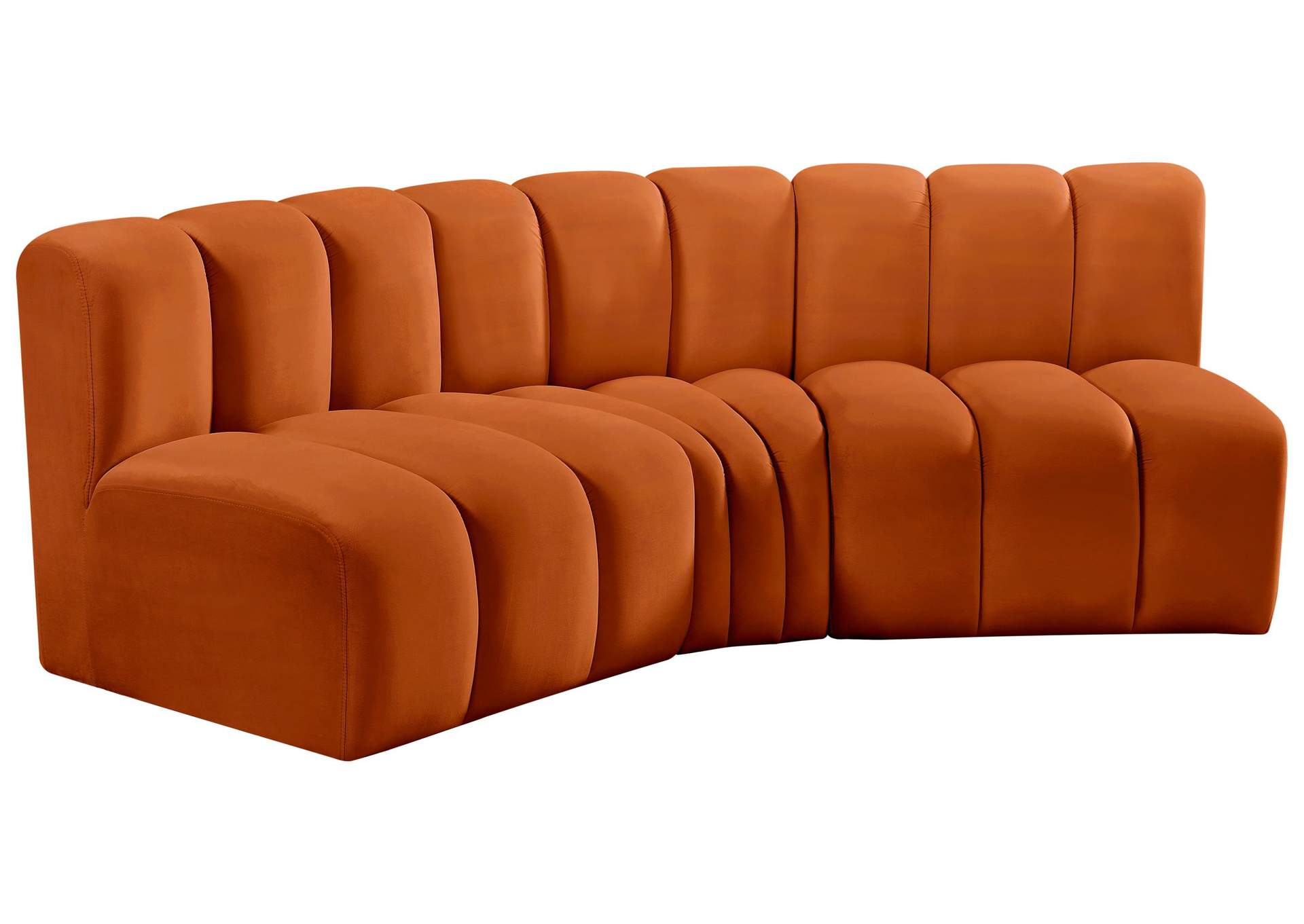 Arc Cognac Velvet Modular Sofa,Meridian Furniture