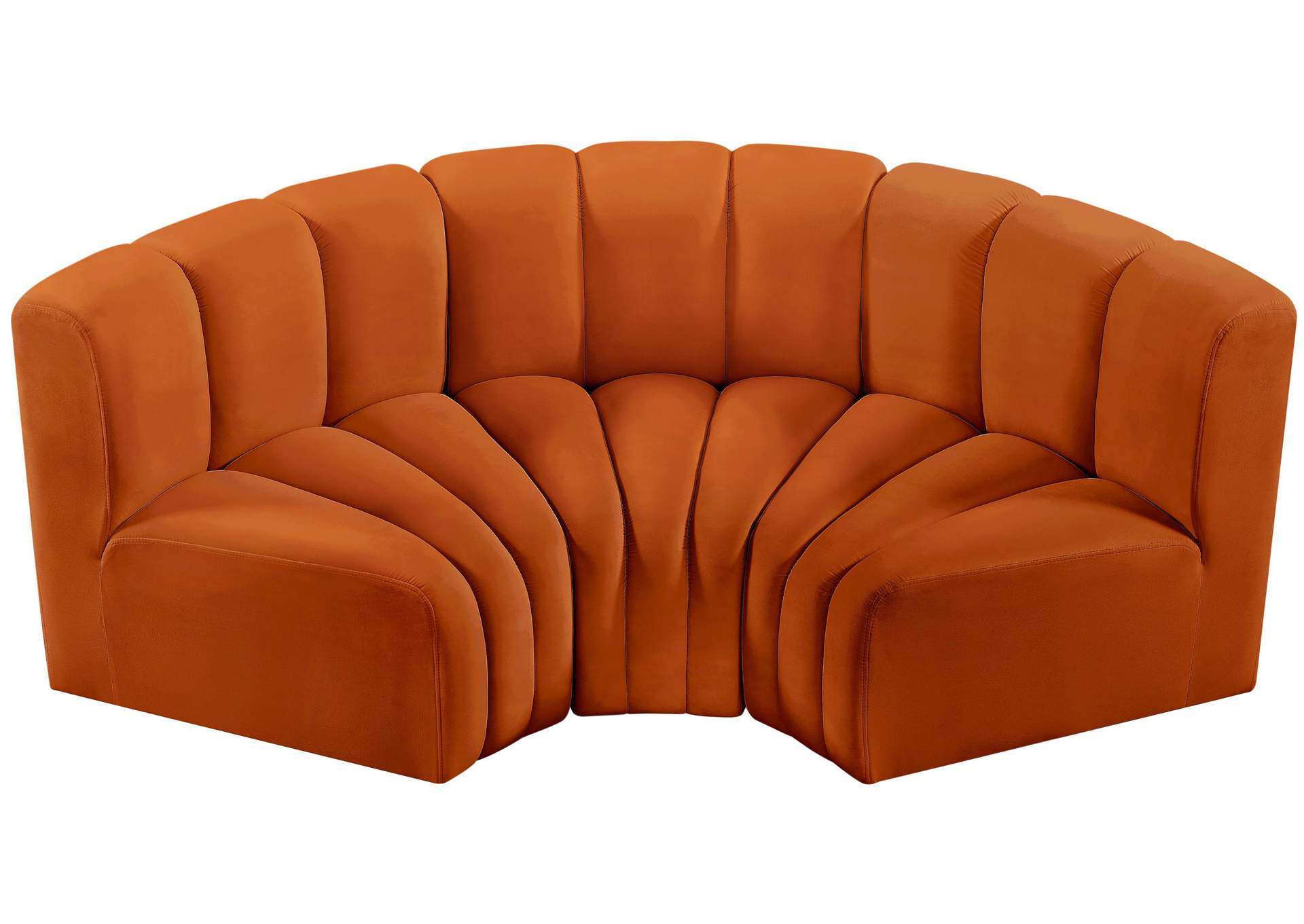 Arc Cognac Velvet Modular Sofa,Meridian Furniture