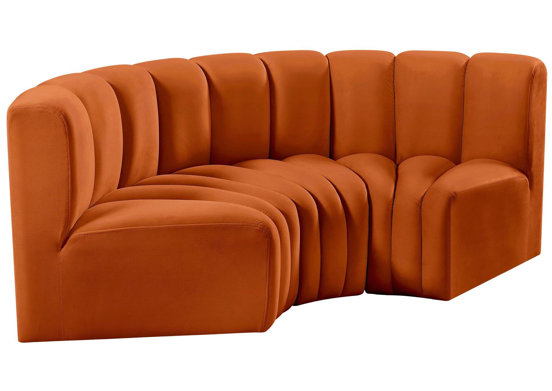 Arc Cognac Velvet Modular Sofa,Meridian Furniture