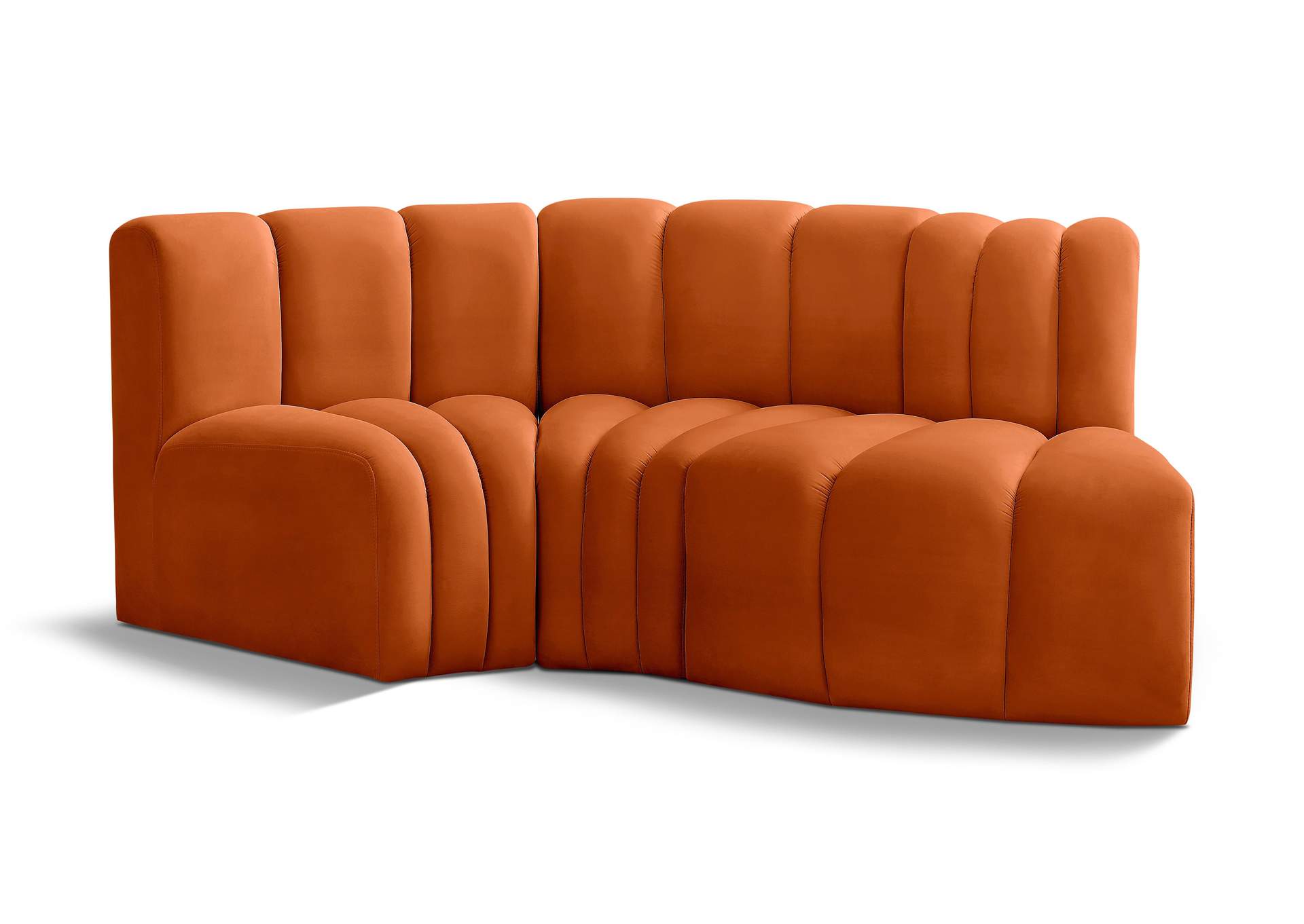 Arc Cognac Velvet Modular Sofa,Meridian Furniture