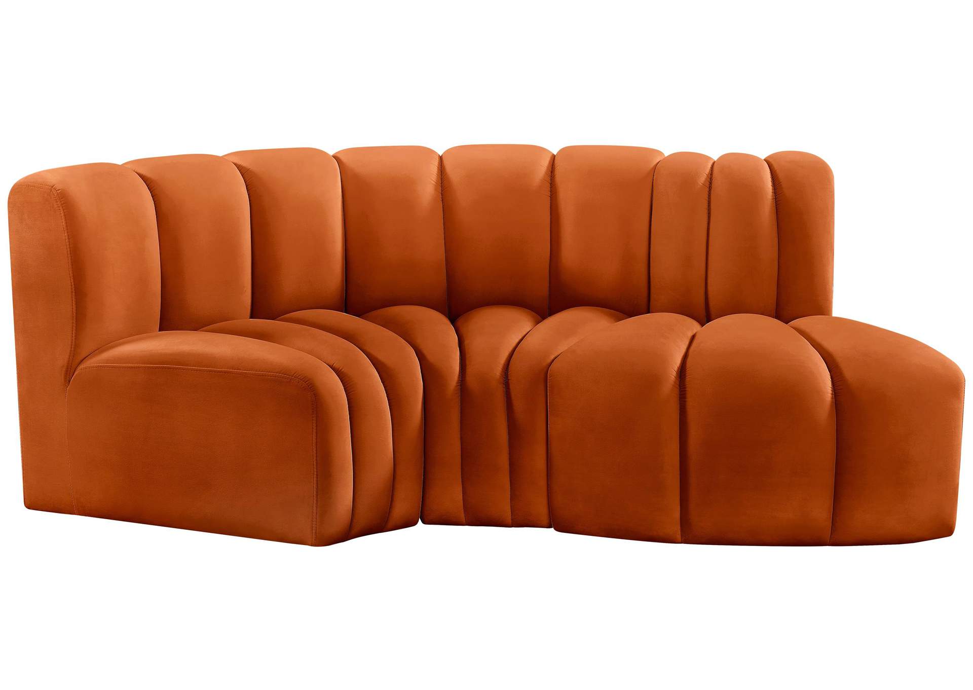 Arc Cognac Velvet Modular Sofa,Meridian Furniture