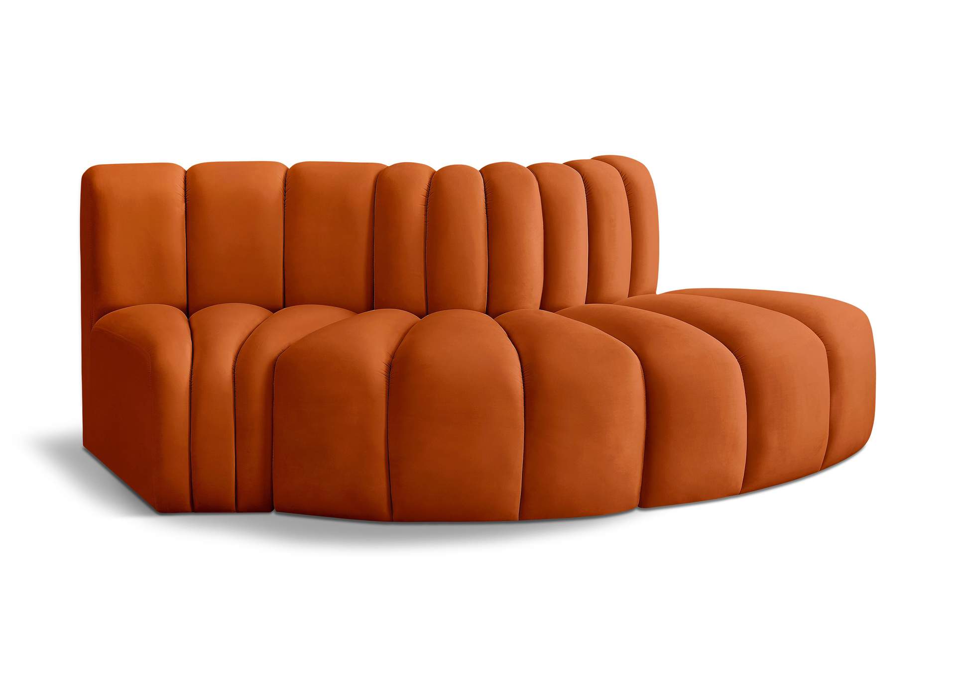 Arc Cognac Velvet Modular Sofa,Meridian Furniture