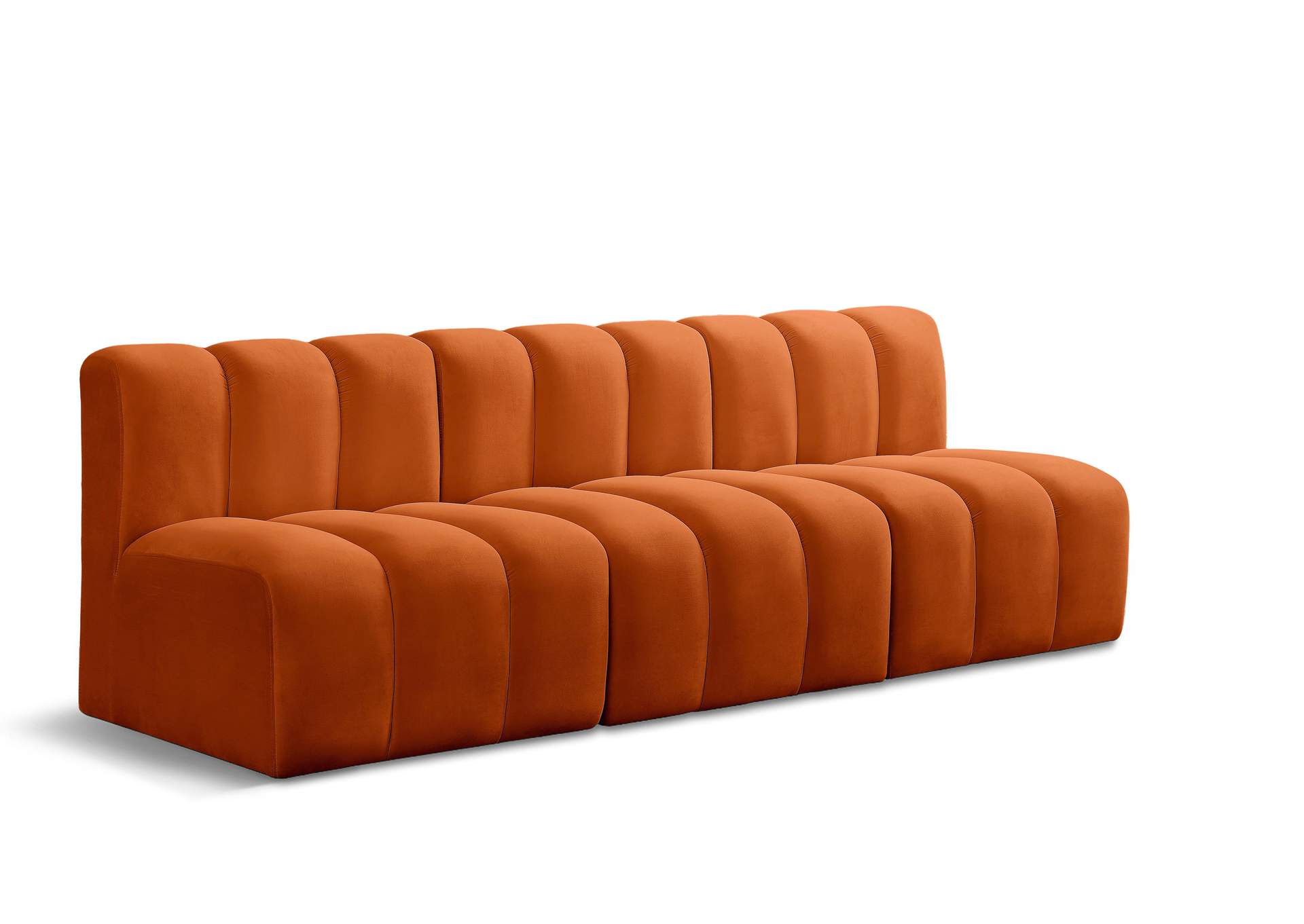 Arc Cognac Velvet Modular Sofa,Meridian Furniture