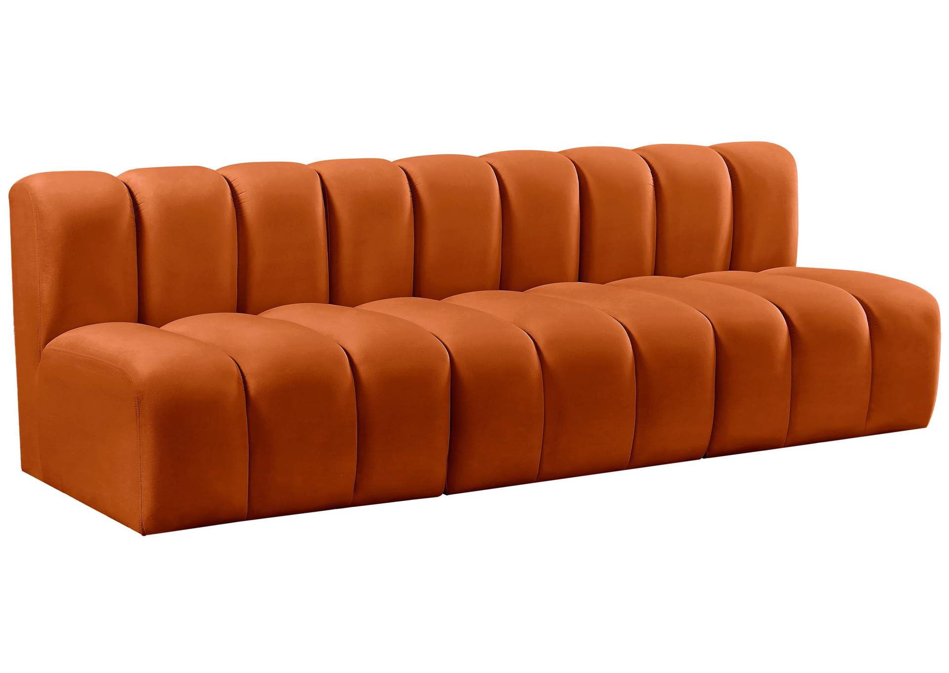 Arc Cognac Velvet Modular Sofa,Meridian Furniture