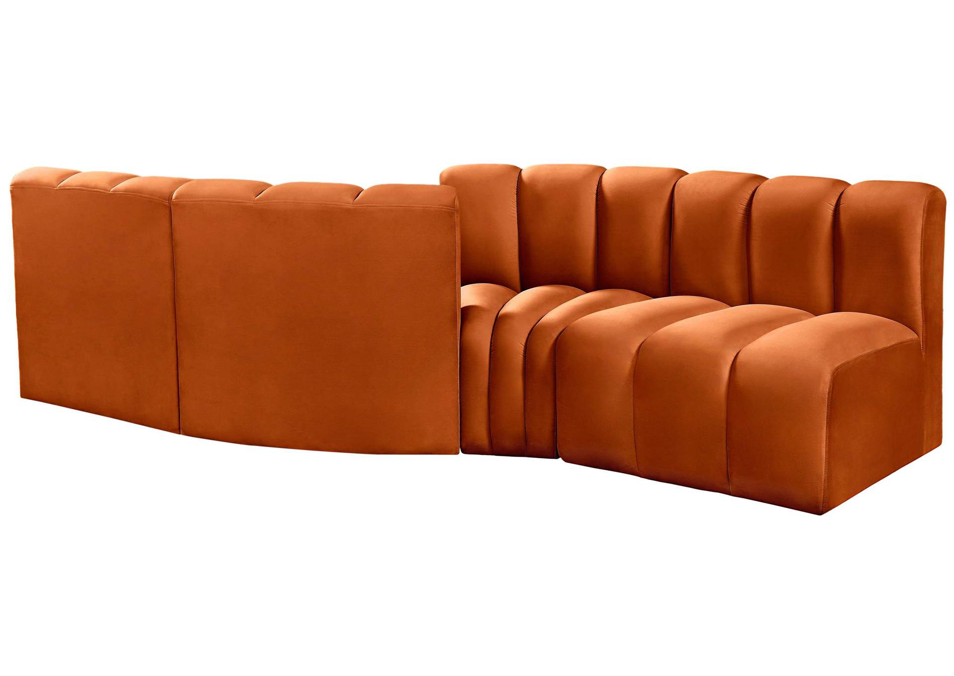 Arc Cognac Velvet Modular Sofa,Meridian Furniture