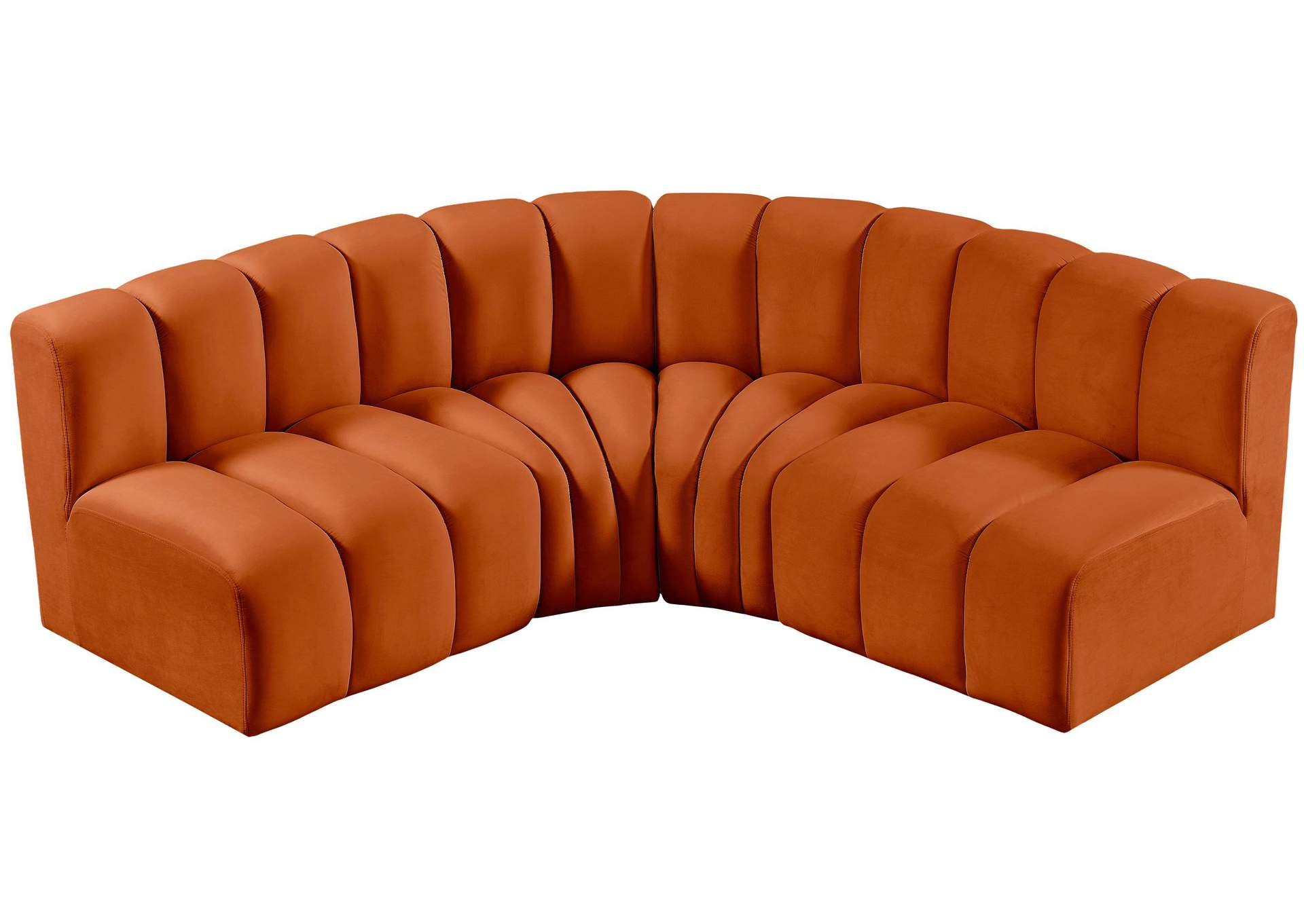 Arc Cognac Velvet Modular Sofa,Meridian Furniture