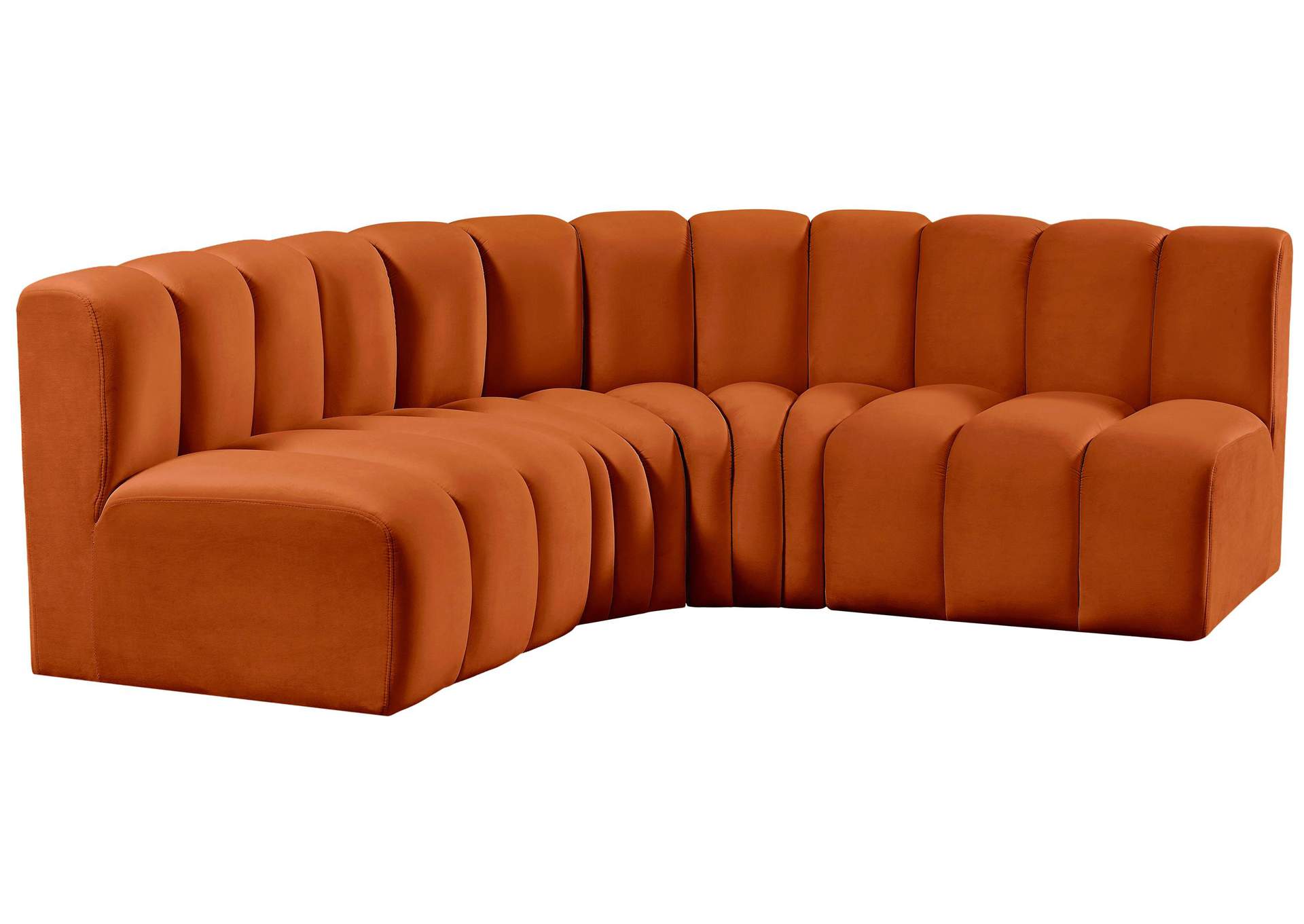 Arc Cognac Velvet Modular Sofa,Meridian Furniture