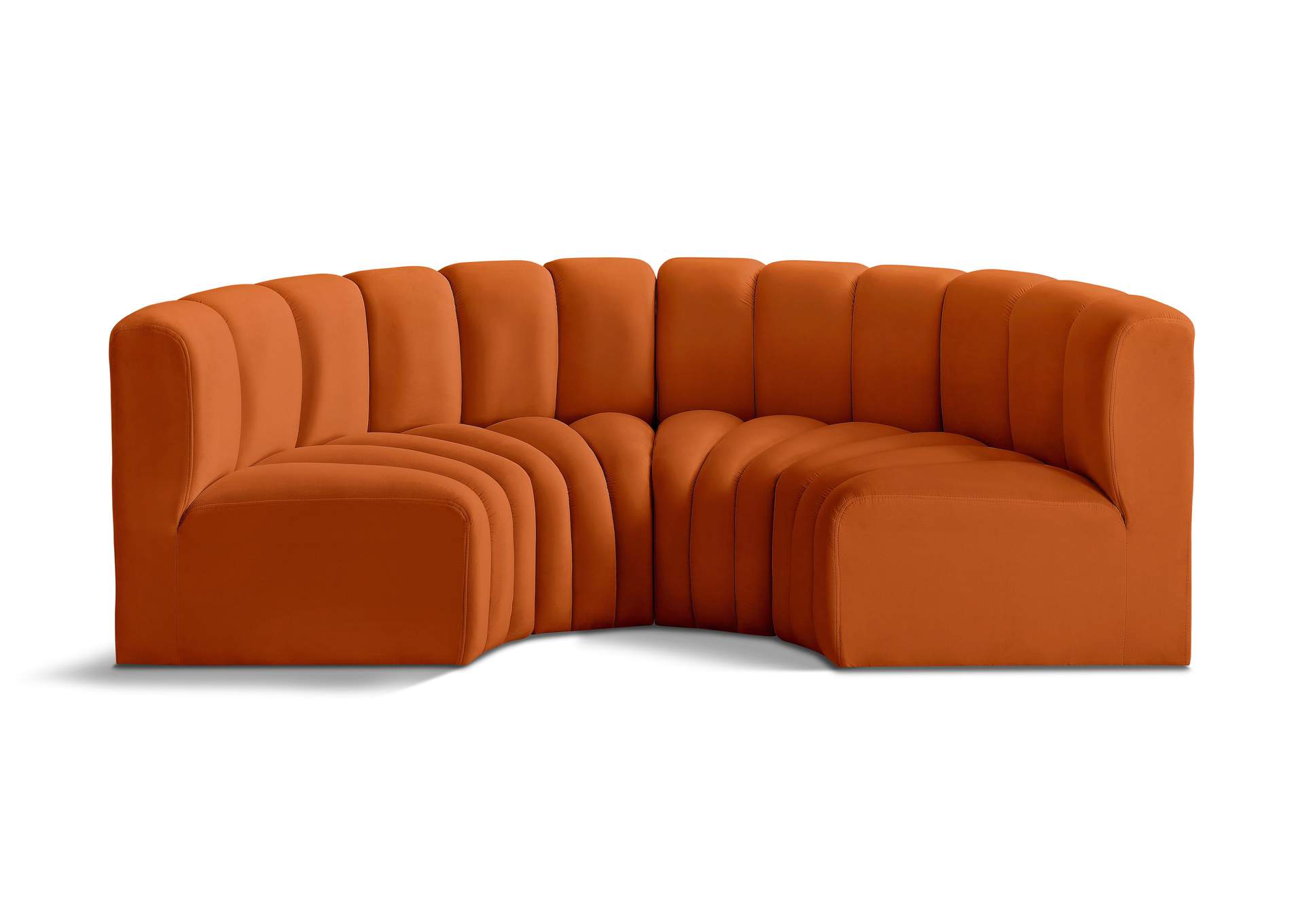 Arc Cognac Velvet Modular Sofa,Meridian Furniture