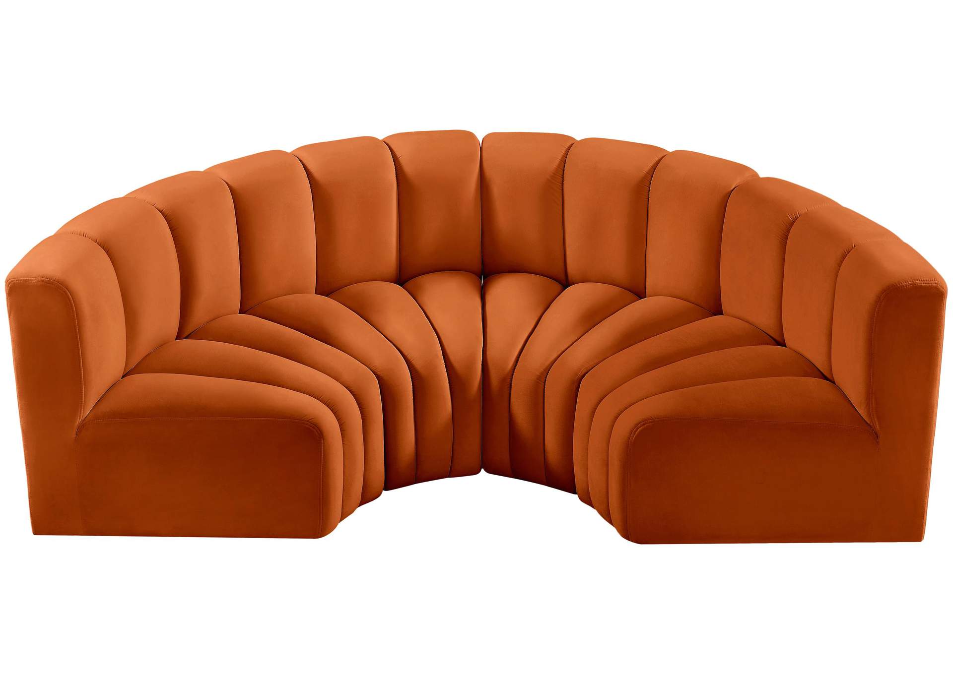 Arc Cognac Velvet Modular Sofa,Meridian Furniture