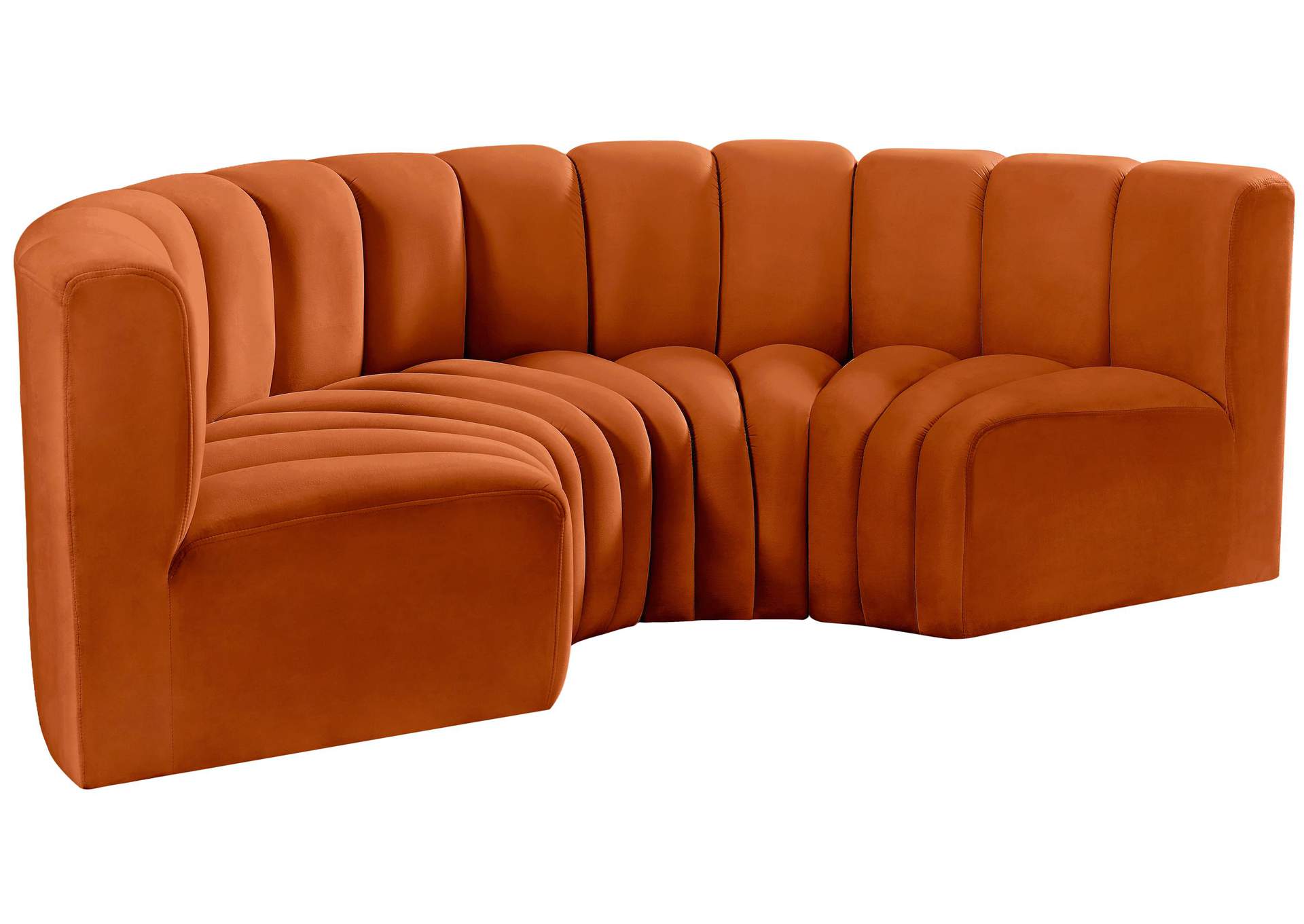 Arc Cognac Velvet Modular Sofa,Meridian Furniture