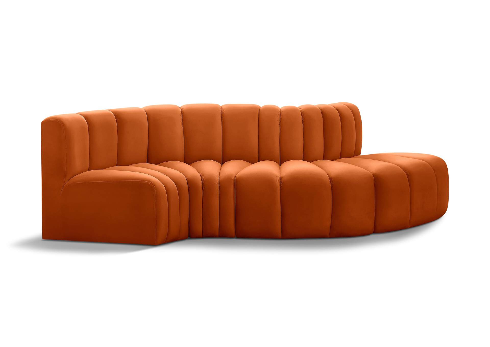 Arc Cognac Velvet Modular Sofa,Meridian Furniture