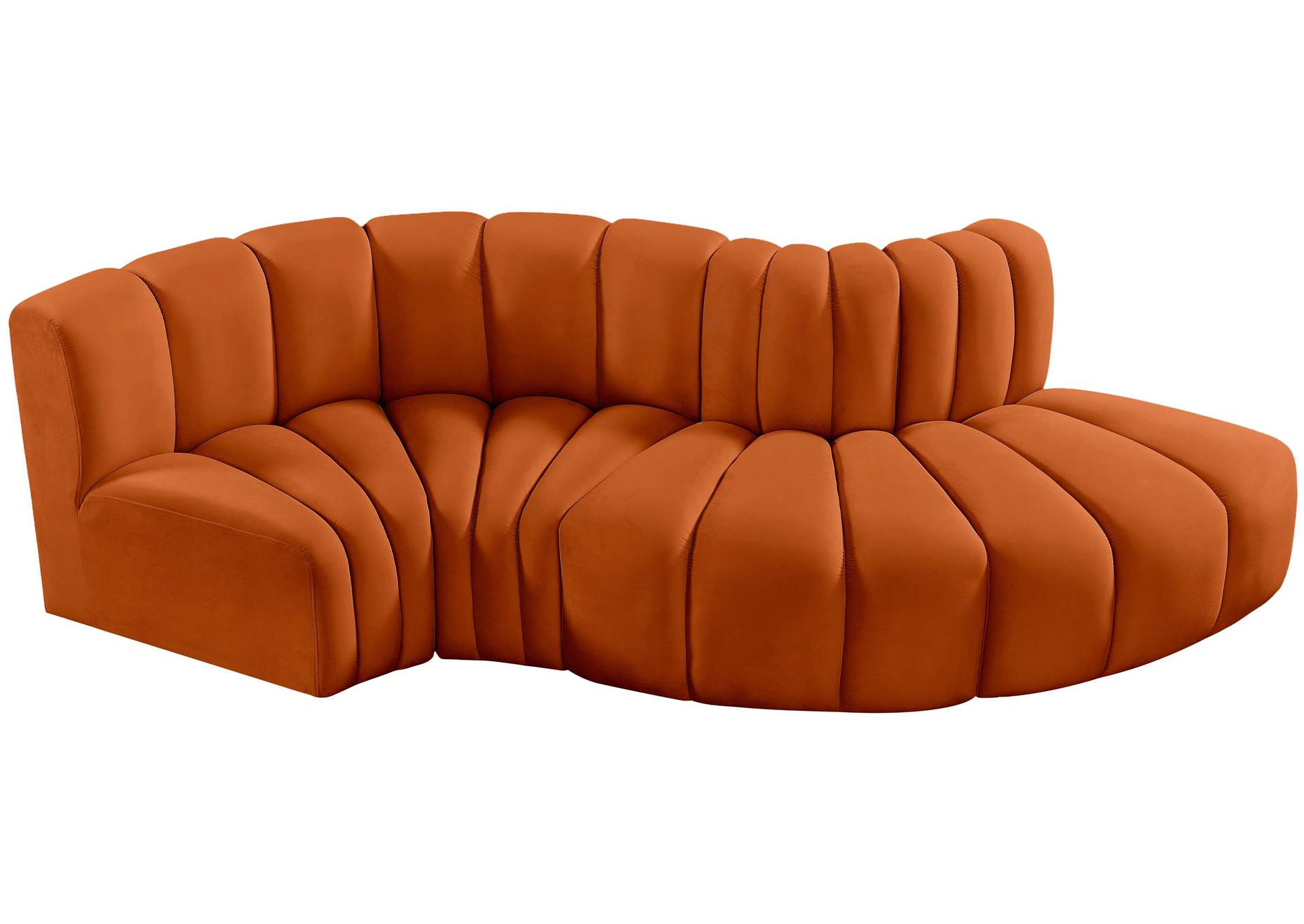 Arc Cognac Velvet Modular Sofa,Meridian Furniture