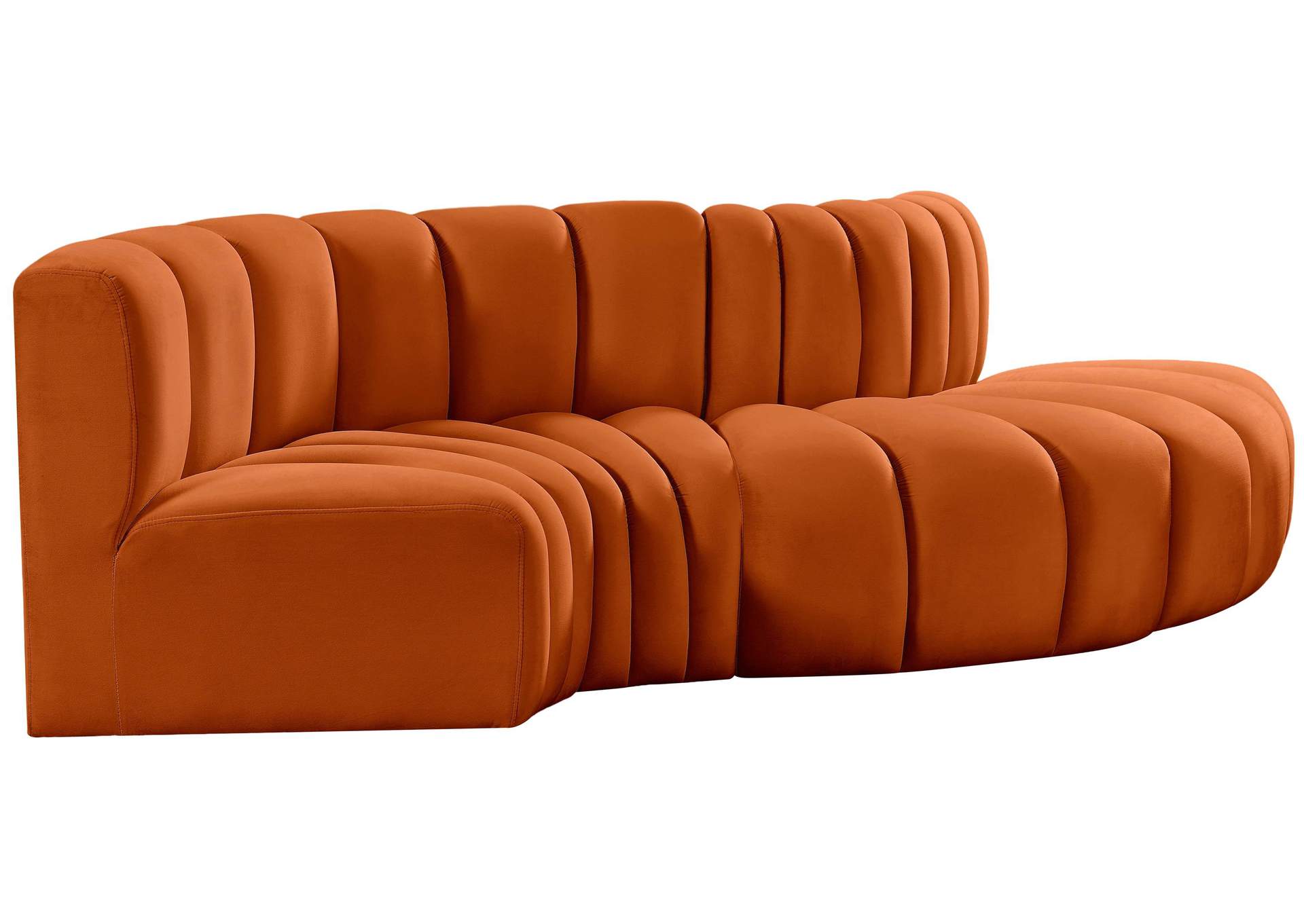 Arc Cognac Velvet Modular Sofa,Meridian Furniture