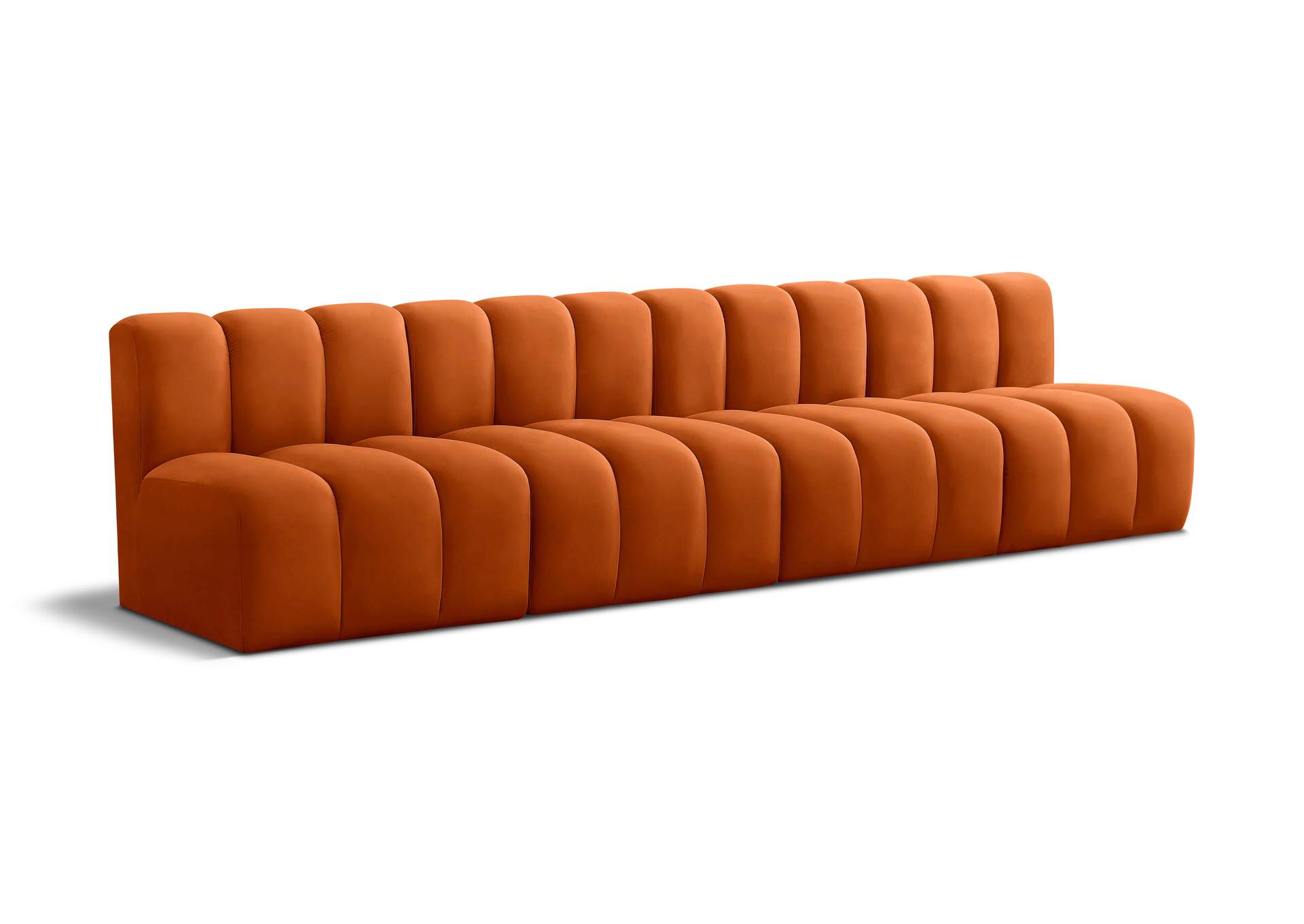 Arc Cognac Velvet Modular Sofa,Meridian Furniture