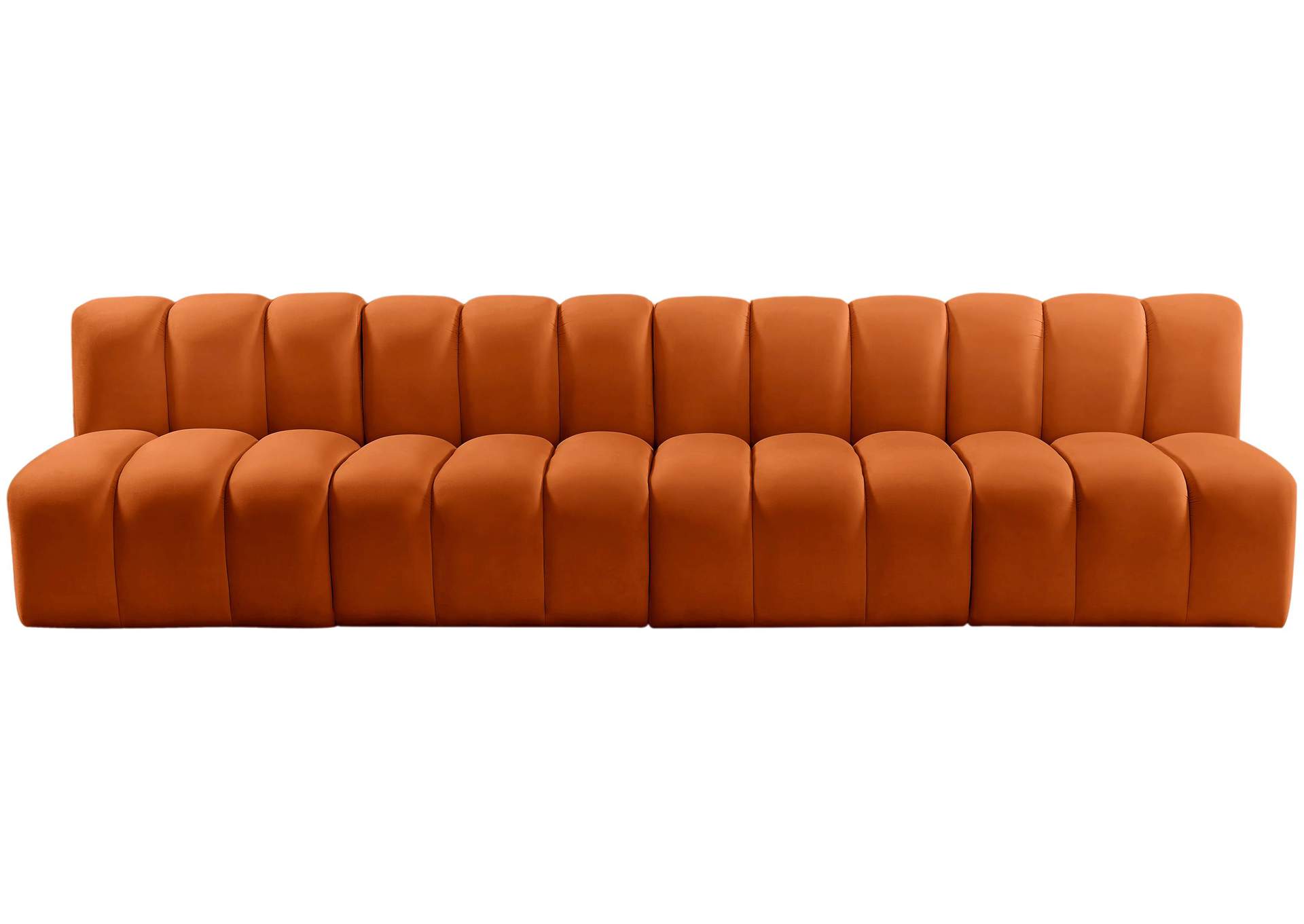 Arc Cognac Velvet Modular Sofa,Meridian Furniture