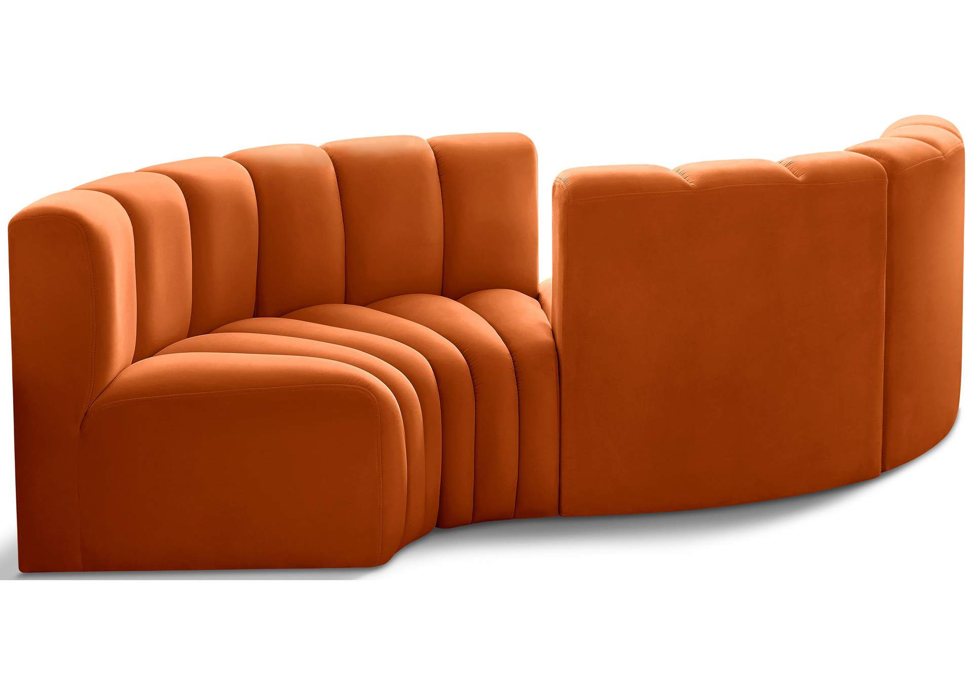 Arc Cognac Velvet Modular Sofa,Meridian Furniture