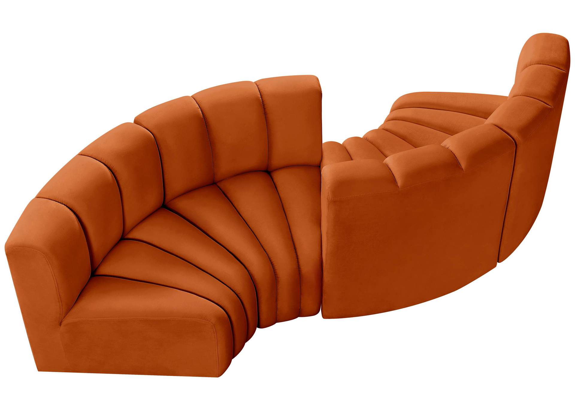 Arc Cognac Velvet Modular Sofa,Meridian Furniture