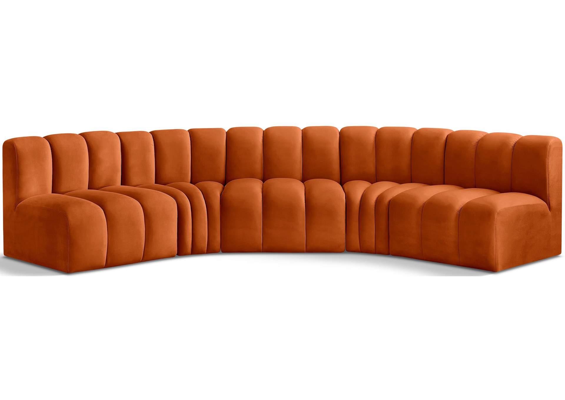 Arc Cognac Velvet Modular Sofa,Meridian Furniture