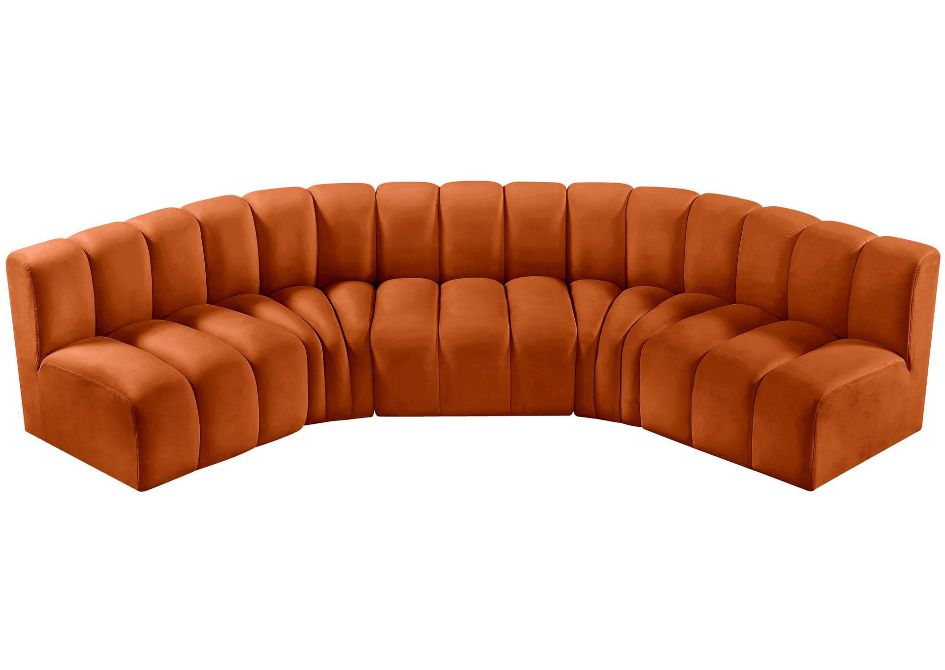 Arc Cognac Velvet Modular Sofa,Meridian Furniture