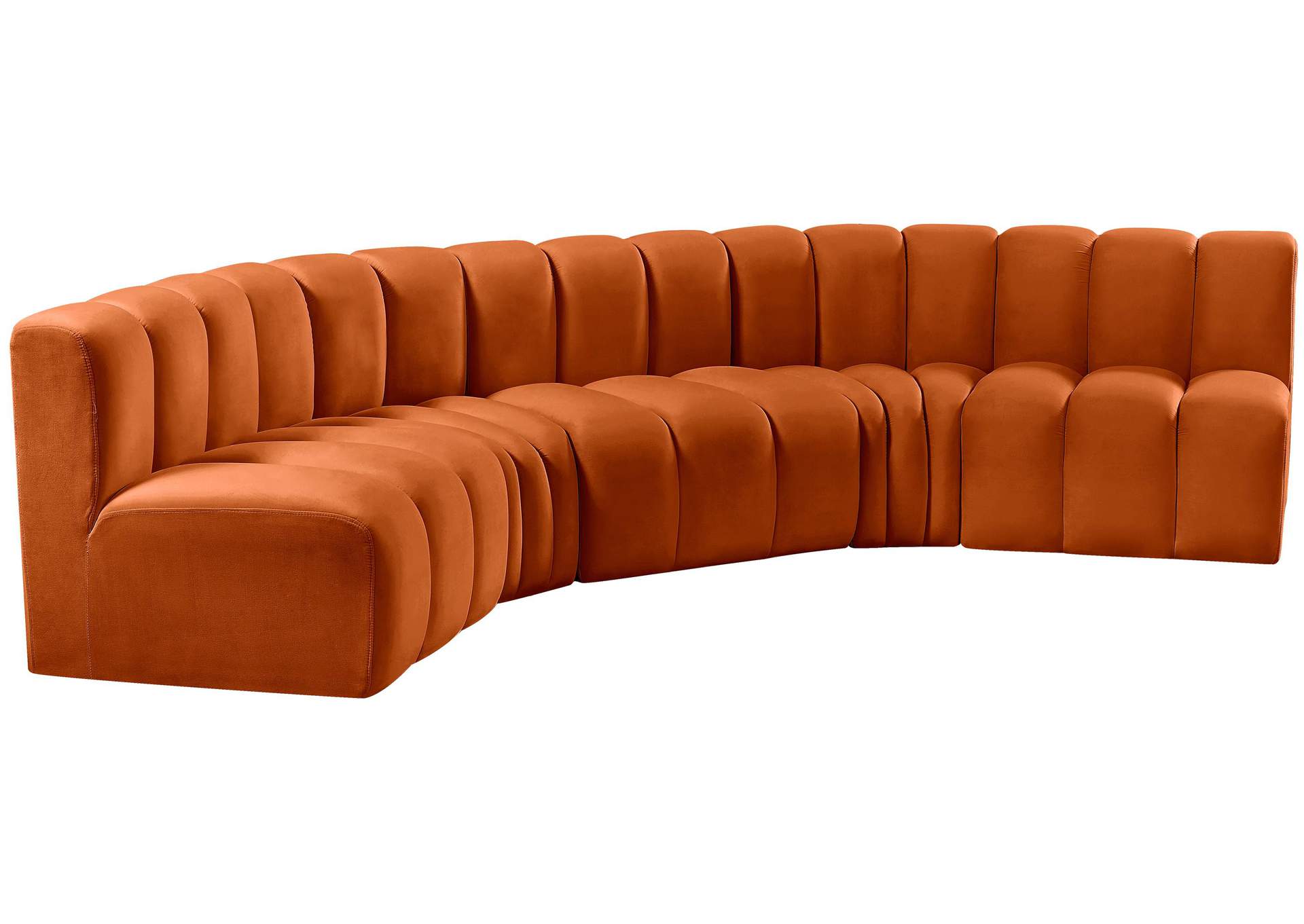 Arc Cognac Velvet Modular Sofa,Meridian Furniture