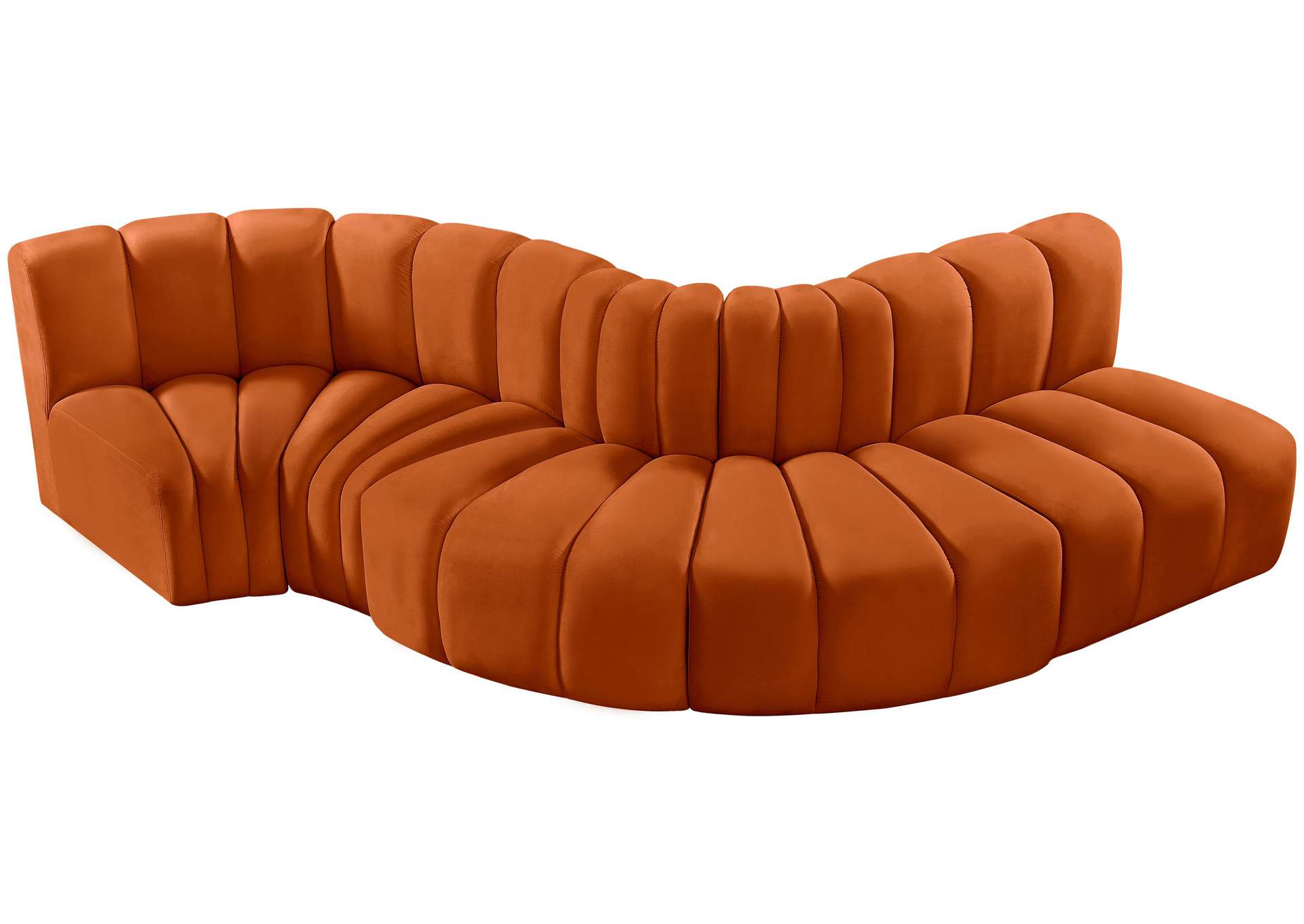 Arc Cognac Velvet Modular Sofa,Meridian Furniture