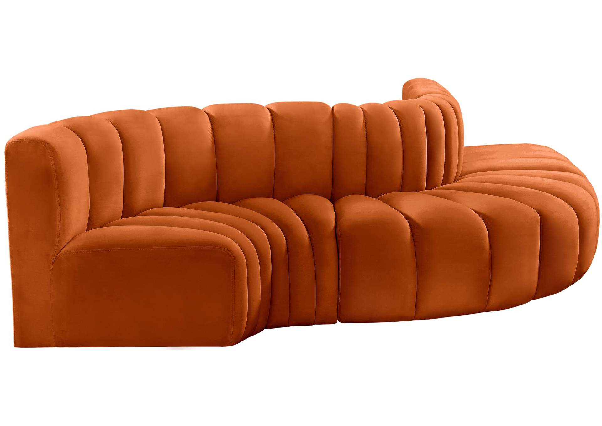 Arc Cognac Velvet Modular Sofa,Meridian Furniture