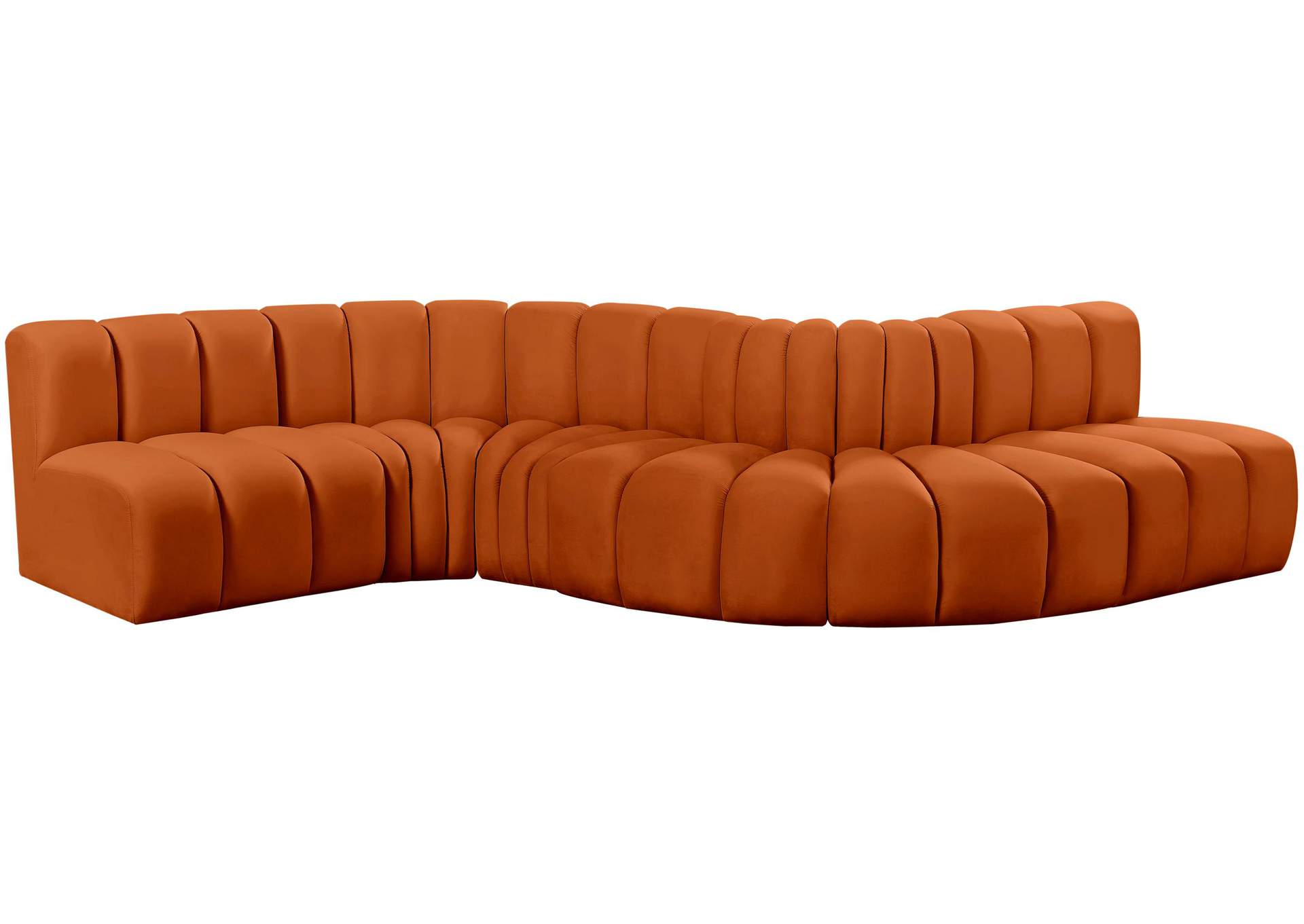 Arc Cognac Velvet Modular Sofa,Meridian Furniture