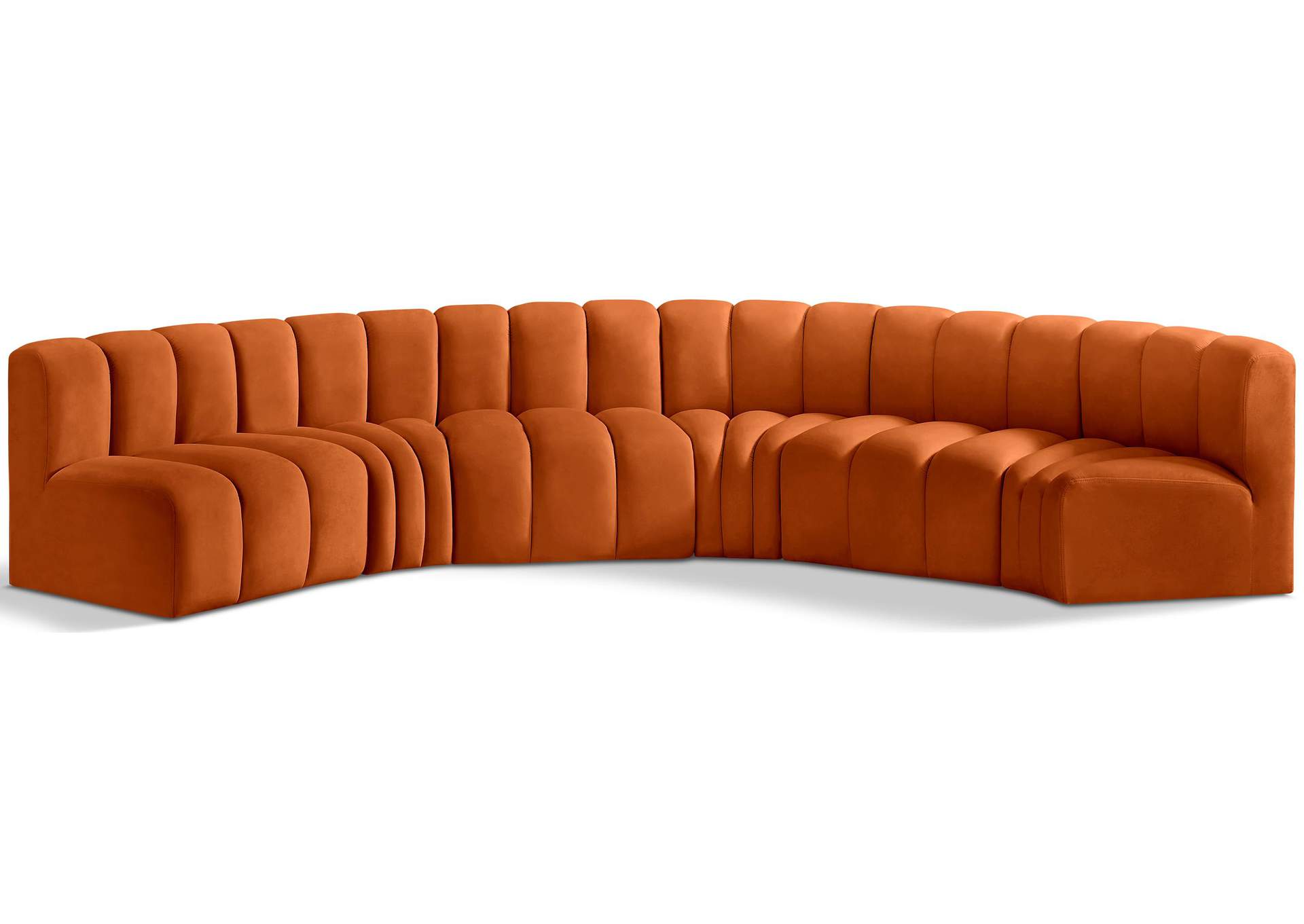 Arc Cognac Velvet Modular Sofa,Meridian Furniture