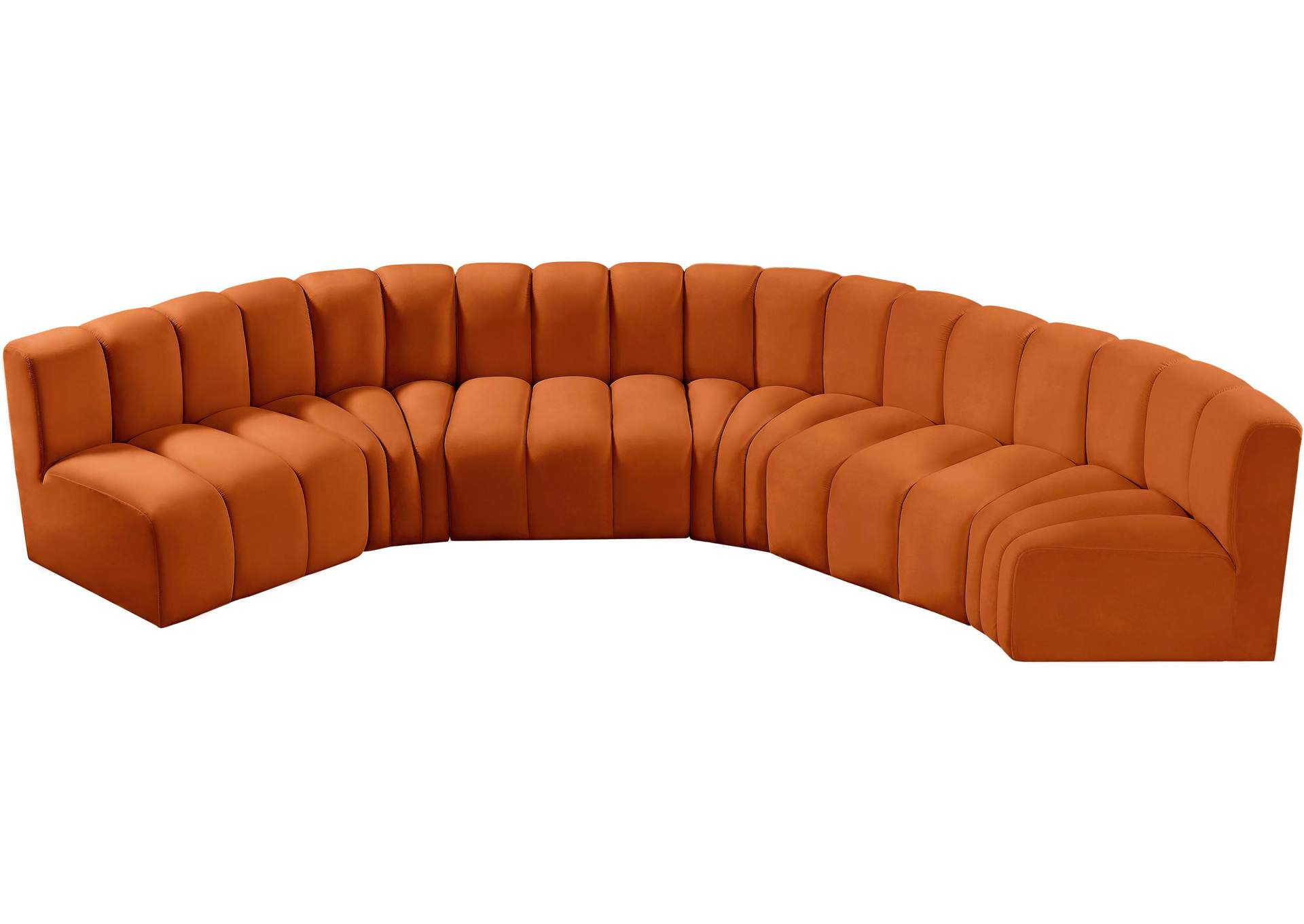 Arc Cognac Velvet Modular Sofa,Meridian Furniture