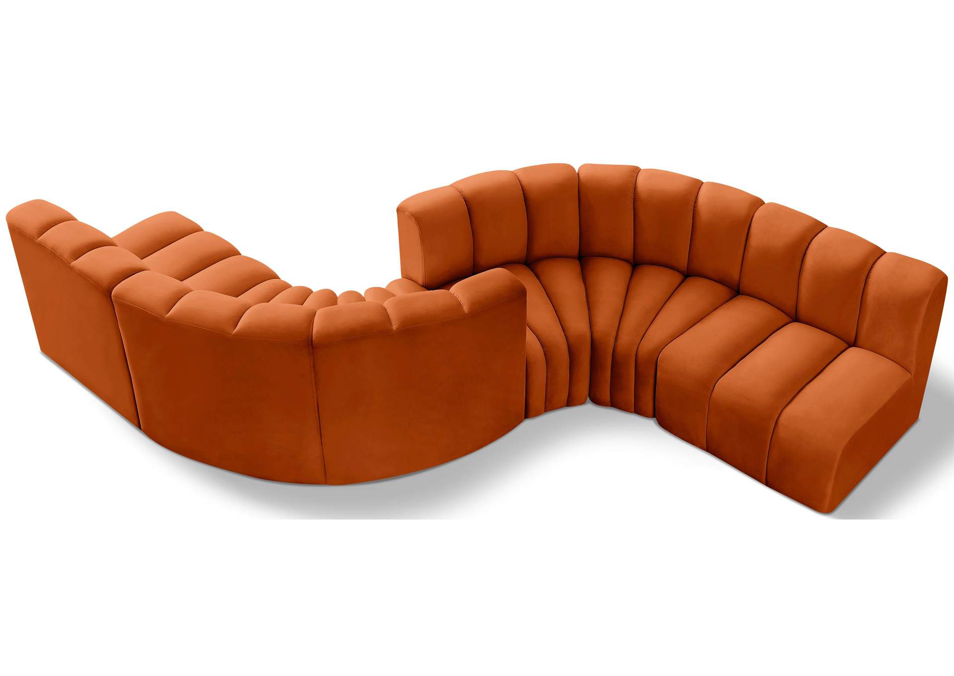 Arc Cognac Velvet Modular Sofa,Meridian Furniture