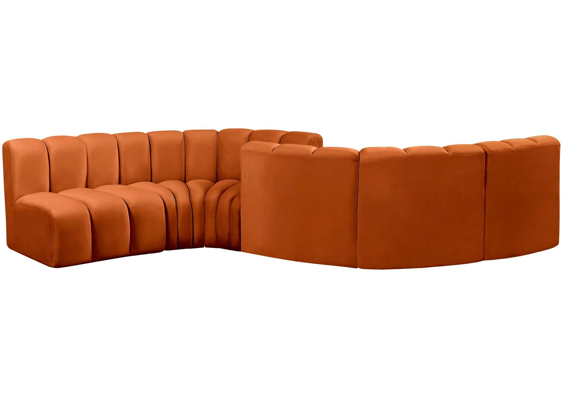 Arc Cognac Velvet Modular Sofa,Meridian Furniture