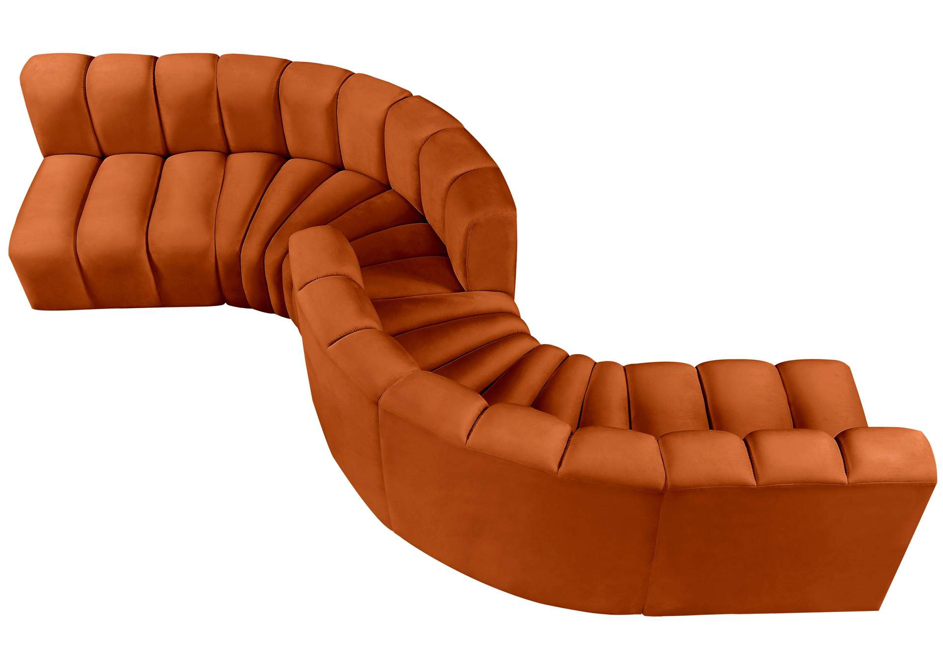 Arc Cognac Velvet Modular Sofa,Meridian Furniture