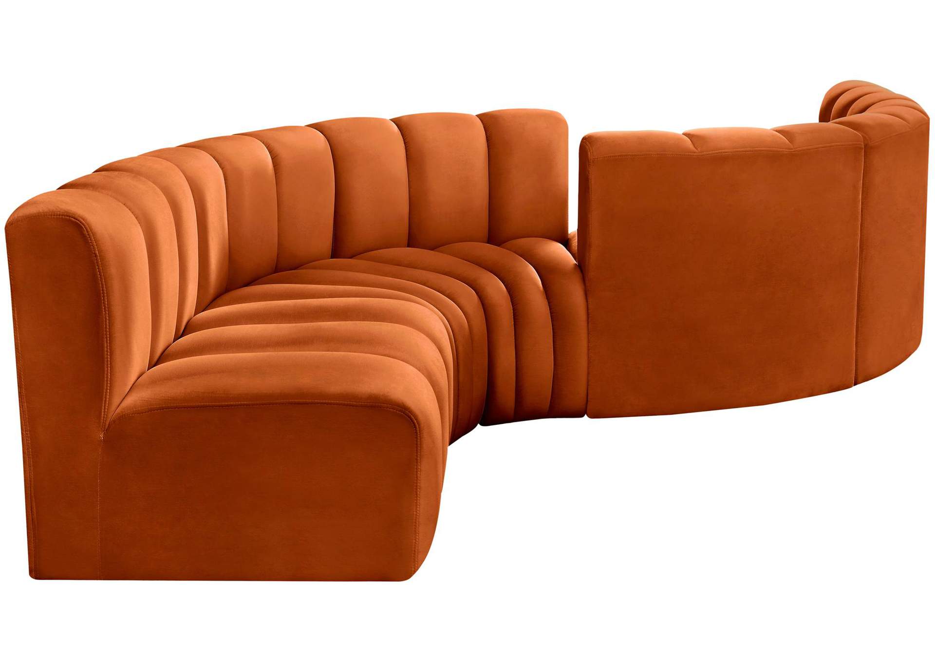 Arc Cognac Velvet Modular Sofa,Meridian Furniture