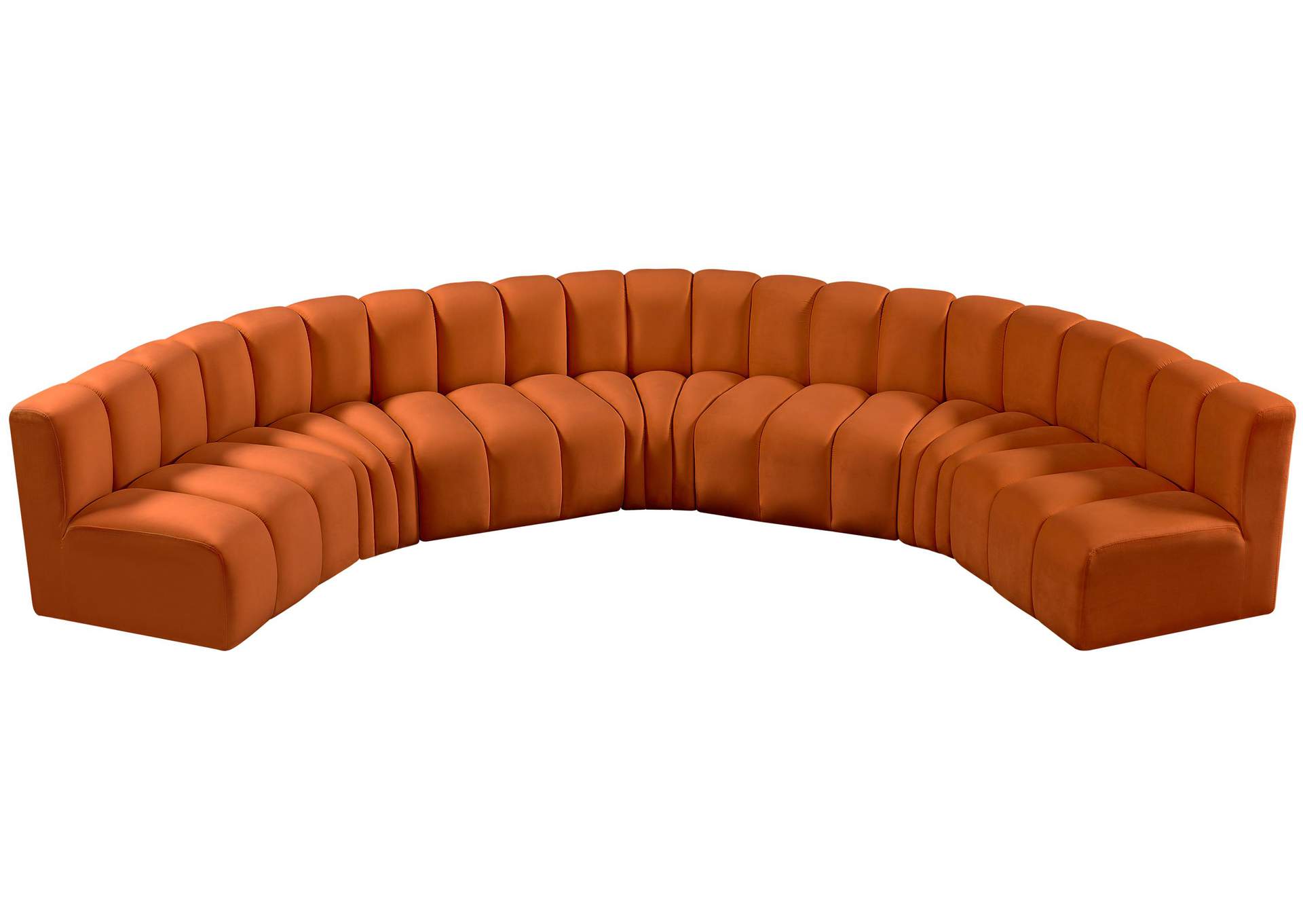 Arc Cognac Velvet Modular Sofa,Meridian Furniture