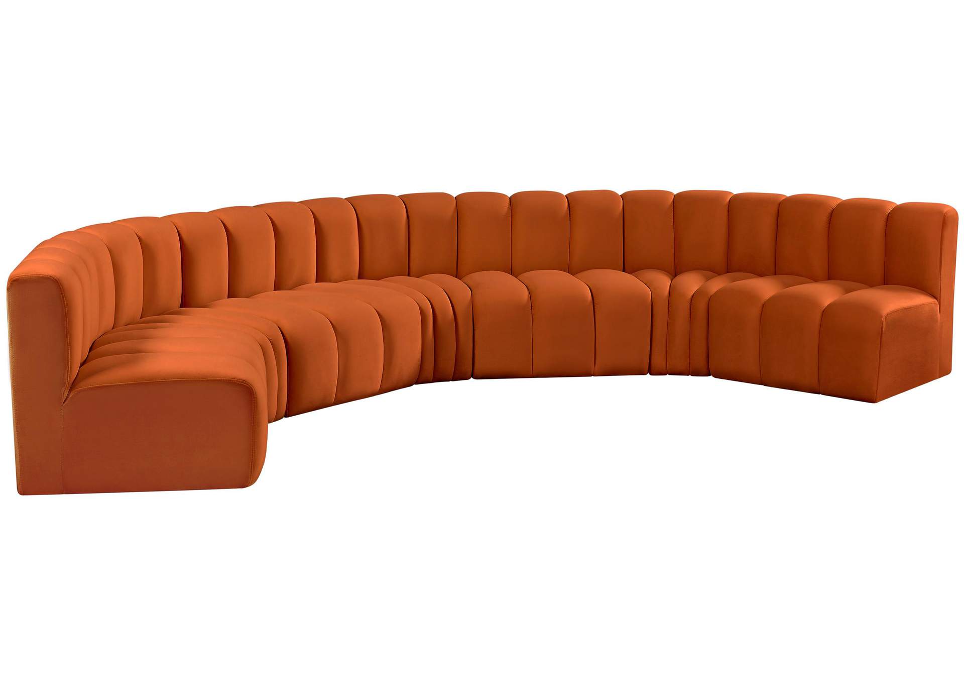 Arc Cognac Velvet Modular Sofa,Meridian Furniture