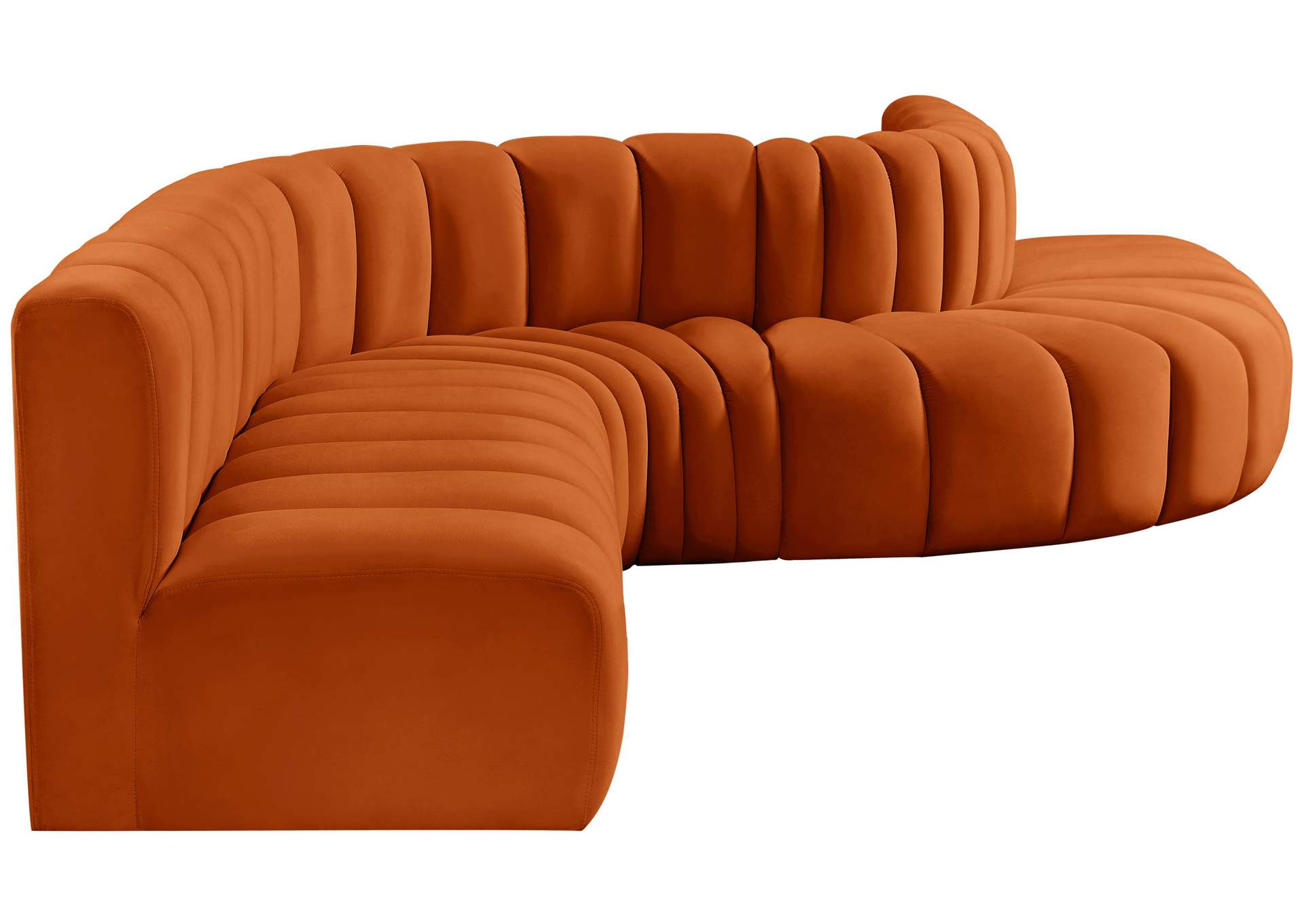 Arc Cognac Velvet Modular Sofa,Meridian Furniture