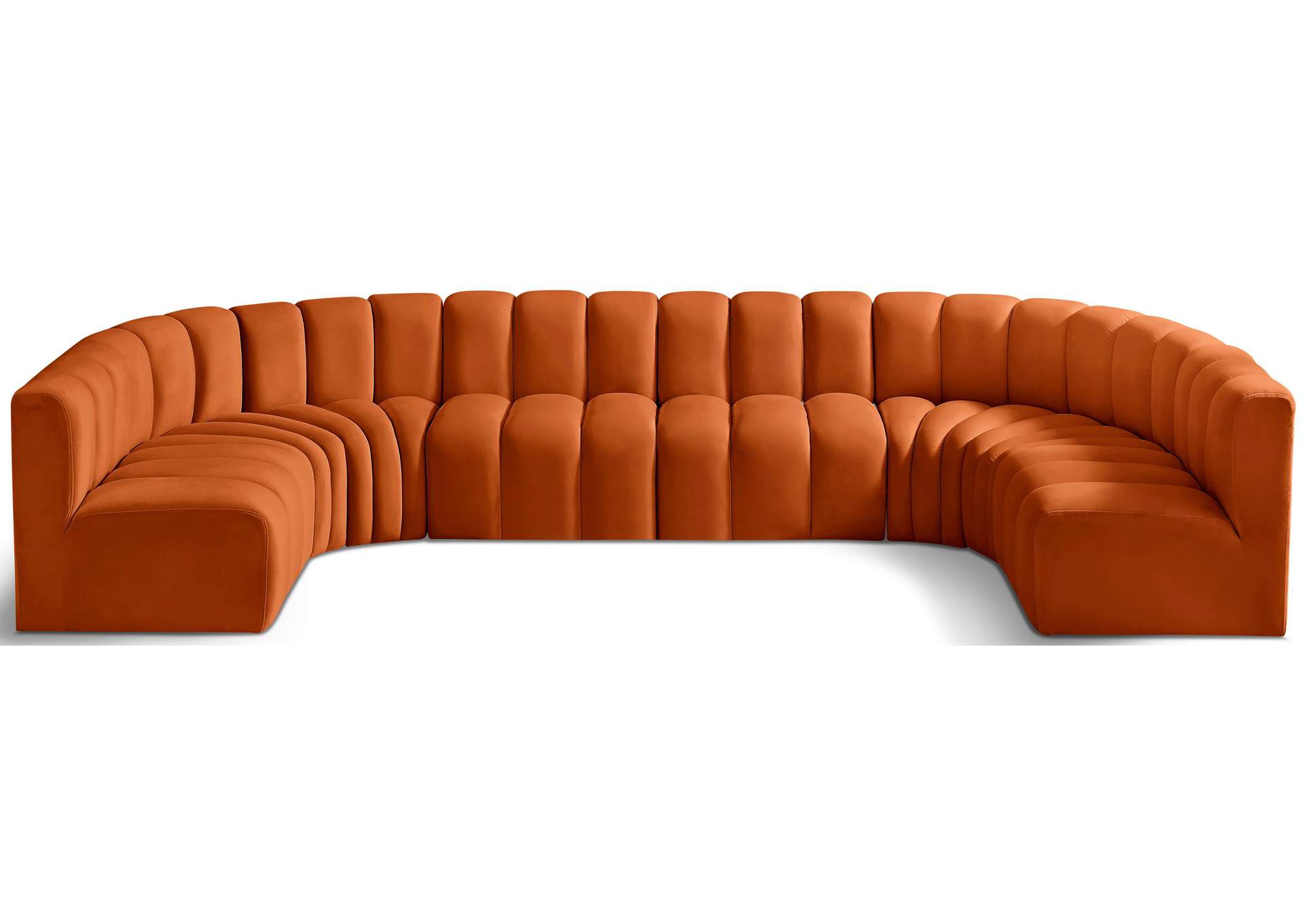 Arc Cognac Velvet Modular Sofa,Meridian Furniture