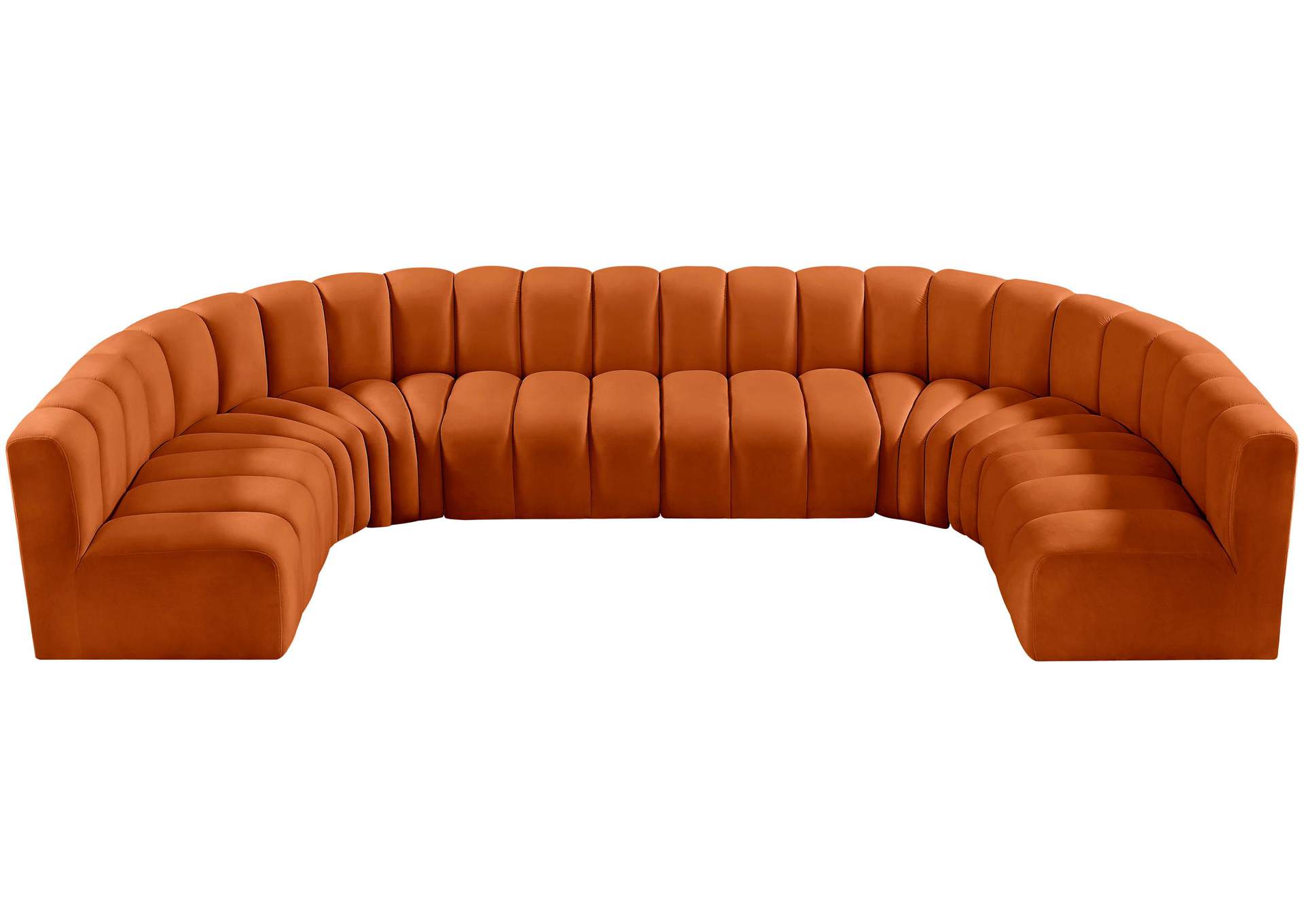 Arc Cognac Velvet Modular Sofa,Meridian Furniture